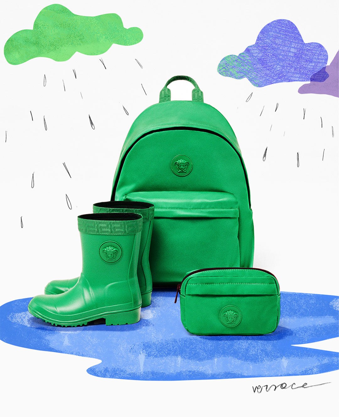 ヴェルサーチェ キッズ 雨の日
