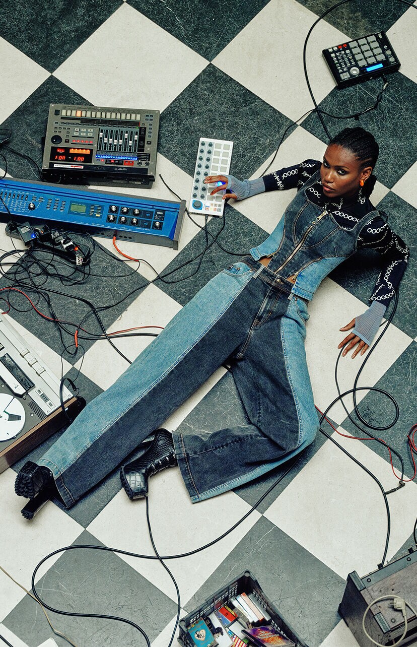 ヴェルサーチジーンズクチュール ファーコート エメラルド サイズS*XC827 ヴェルサーチジーンズクチュール ファーコート エメラルド