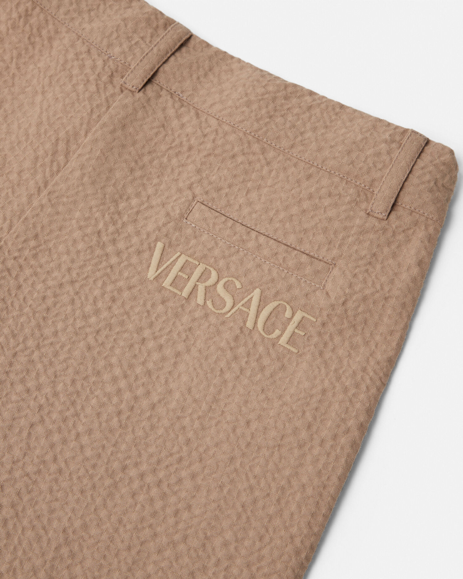 シアサッカー キッズ ショートパンツ ブラウン | VERSACE JP