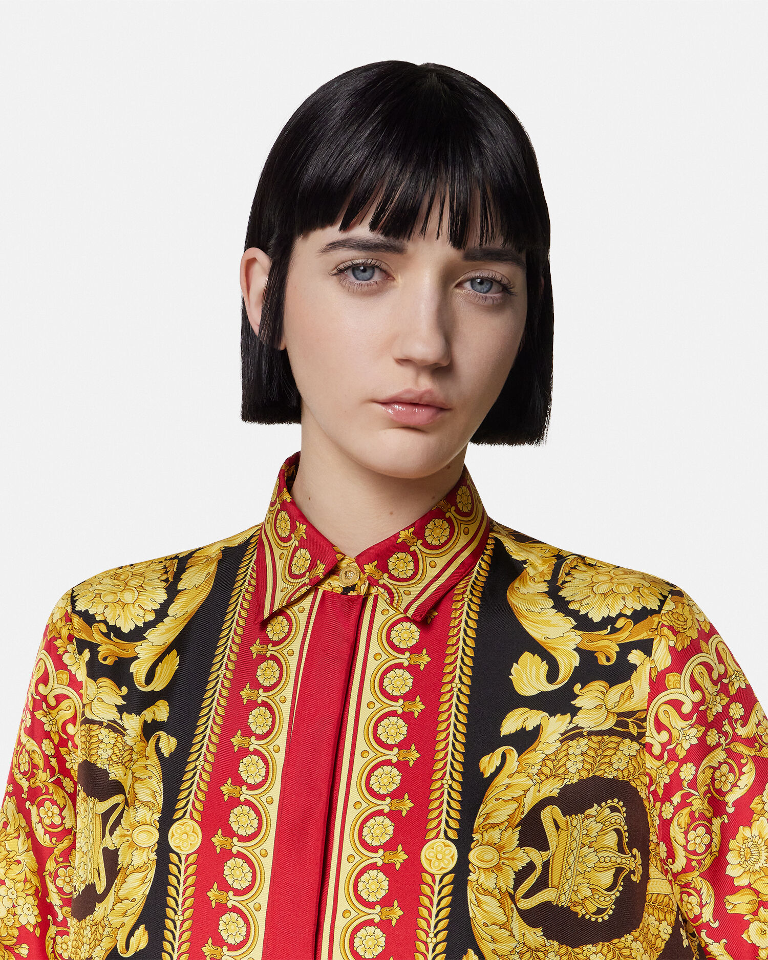 シルク シャツ バロッコ レッド,プリント | VERSACE JP
