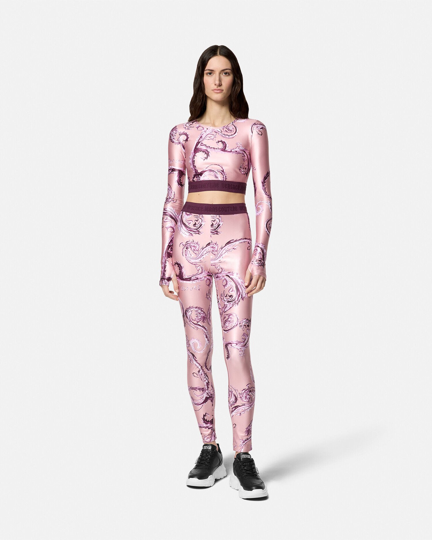 クロップ トップ クロモ クチュール ピンク,プリント | VERSACE JP クロップ トップ クロモ クチュール ピンク,プリント | VERSACE JP