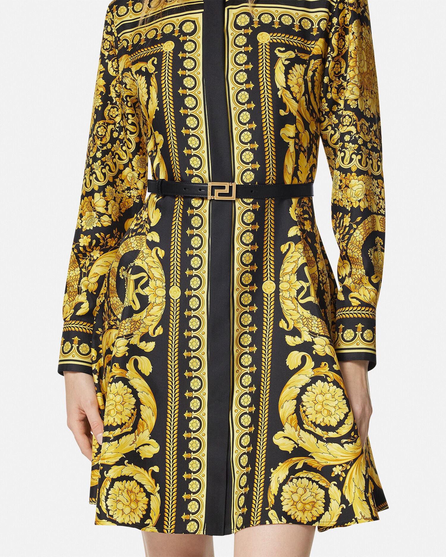 メドゥーサ ゴッデス レザー ベルト ブラック,ゴールド | VERSACE JP
