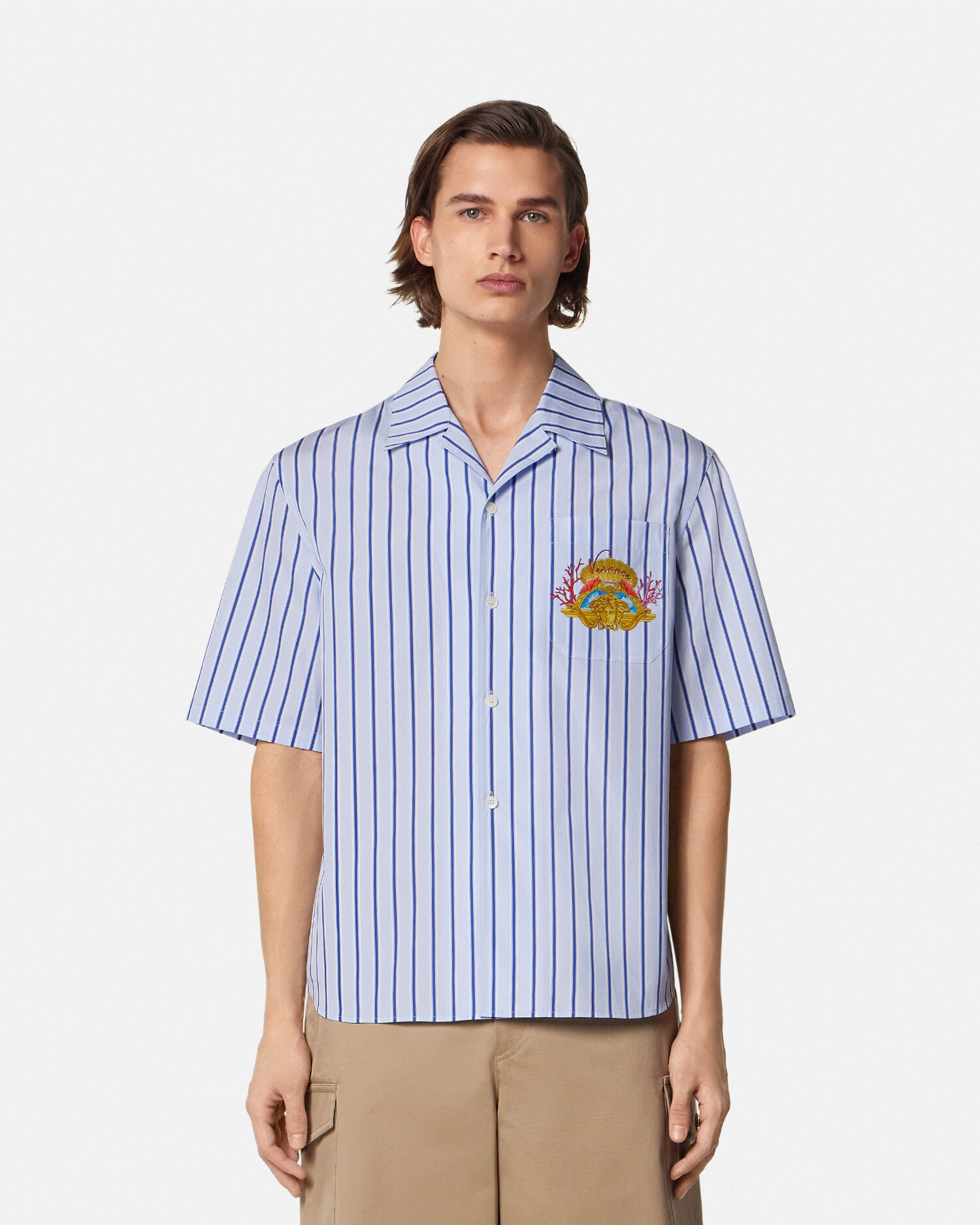 Gianni Versace ドレスシャツ ストライプ襟54 新品未使用 Gianni Versace ドレスシャツ ストライプ襟54 新品未使用