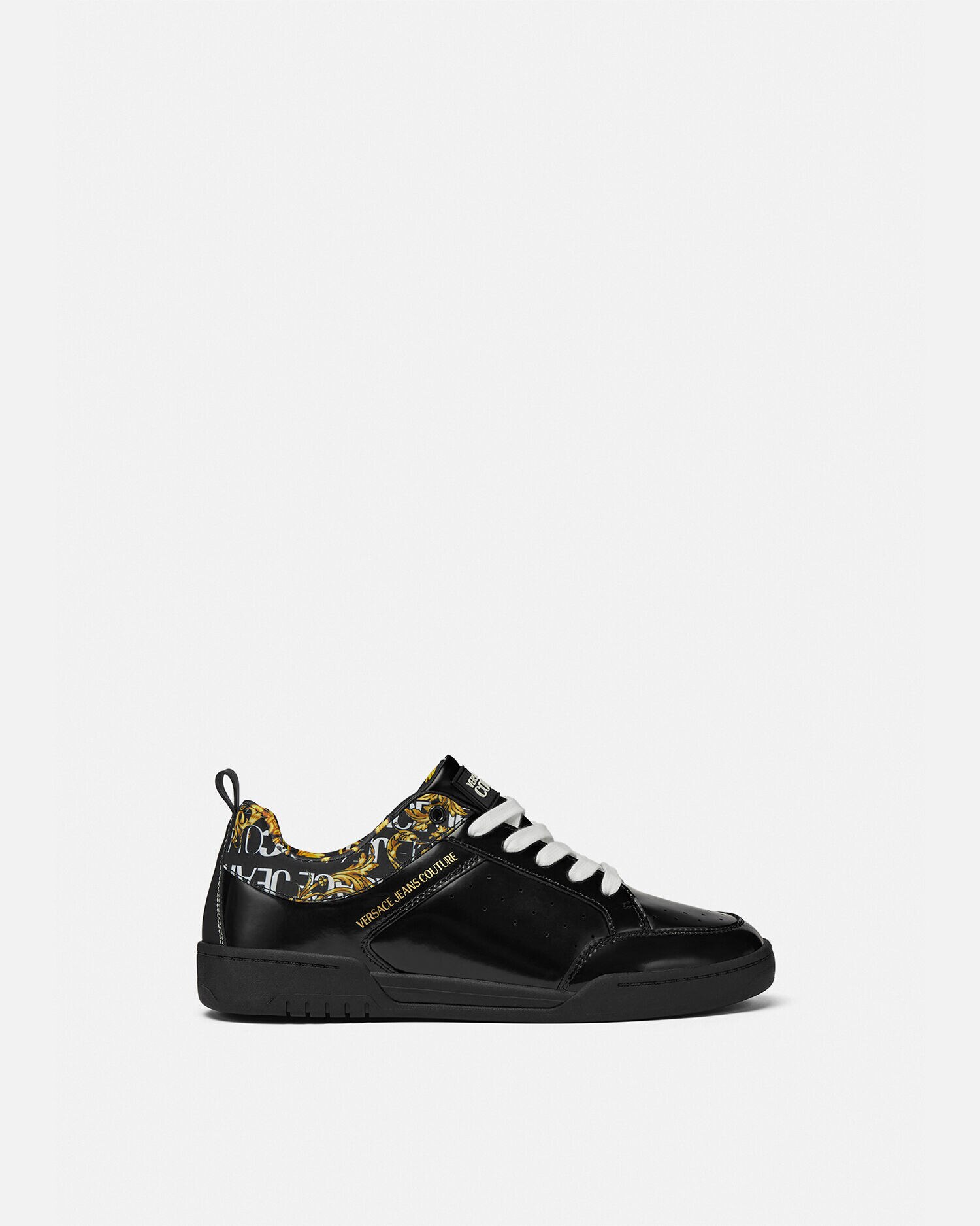 ロゴ クチュール ブルックリン スニーカー ブラック,ゴールド | VERSACE JP
