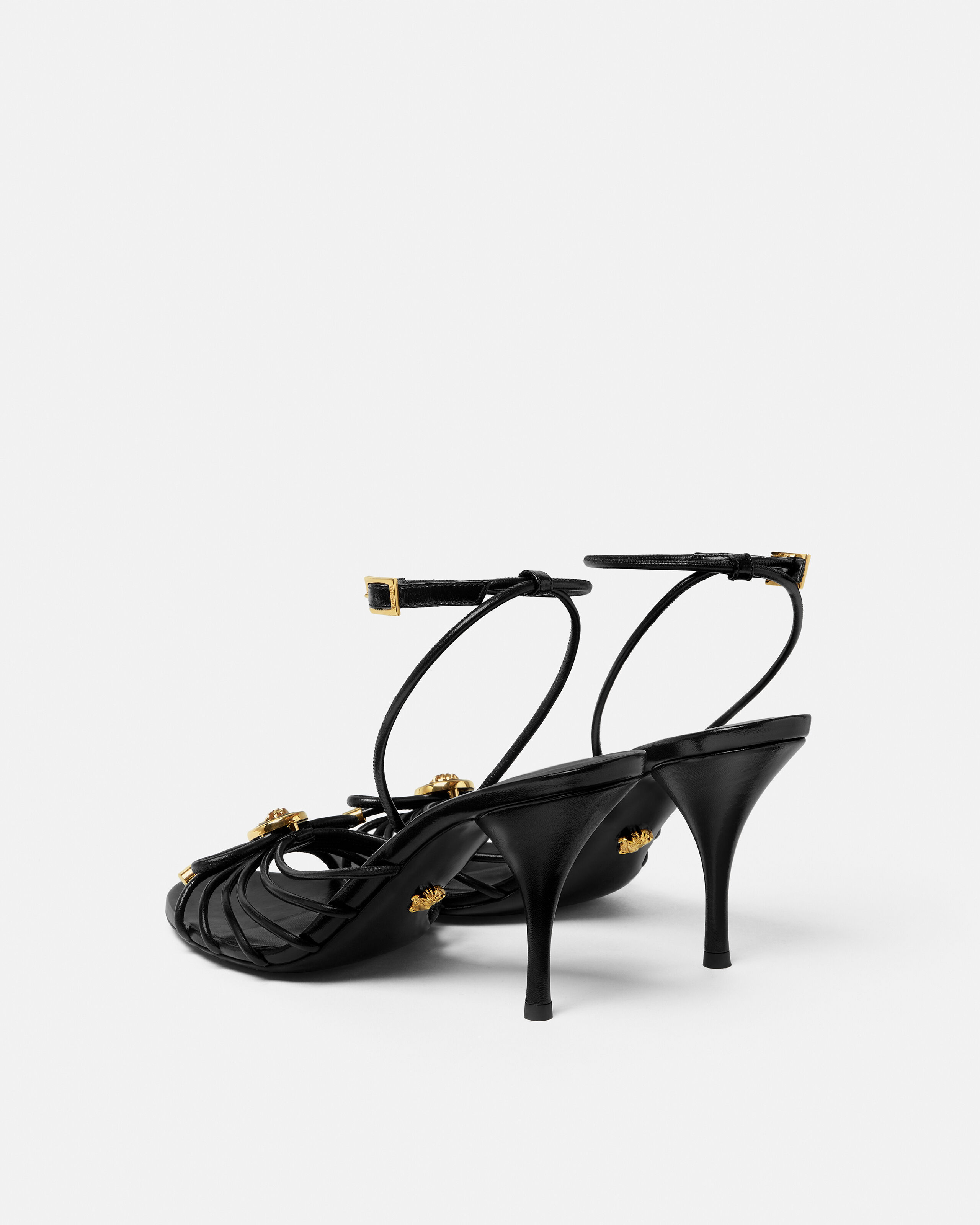 オペラ ボウ ナッパ サンダル 85 mm ブラック,ゴールド | VERSACE JP