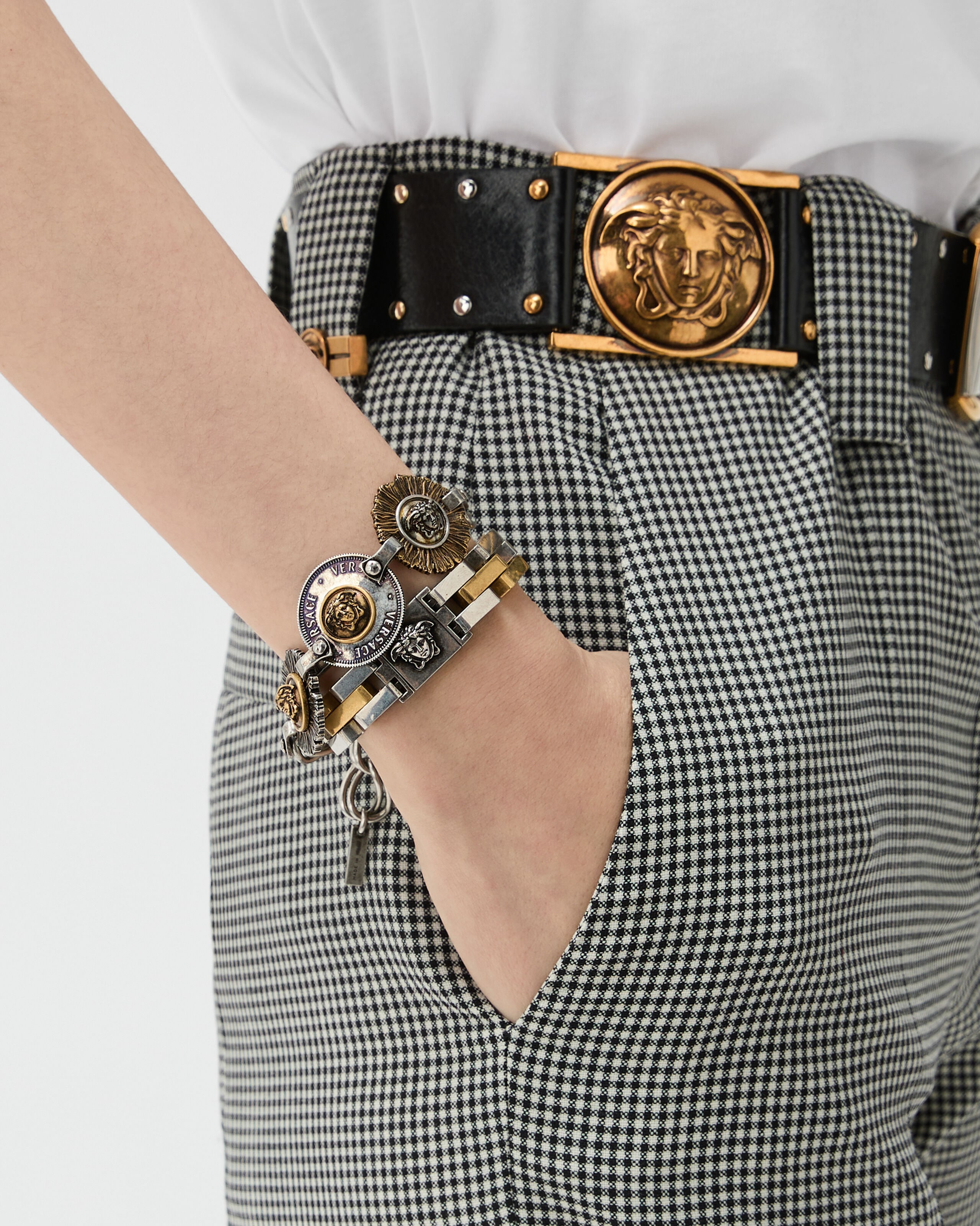 メドゥーサ リンク ブレスレット シルバー,ゴールド | VERSACE JP