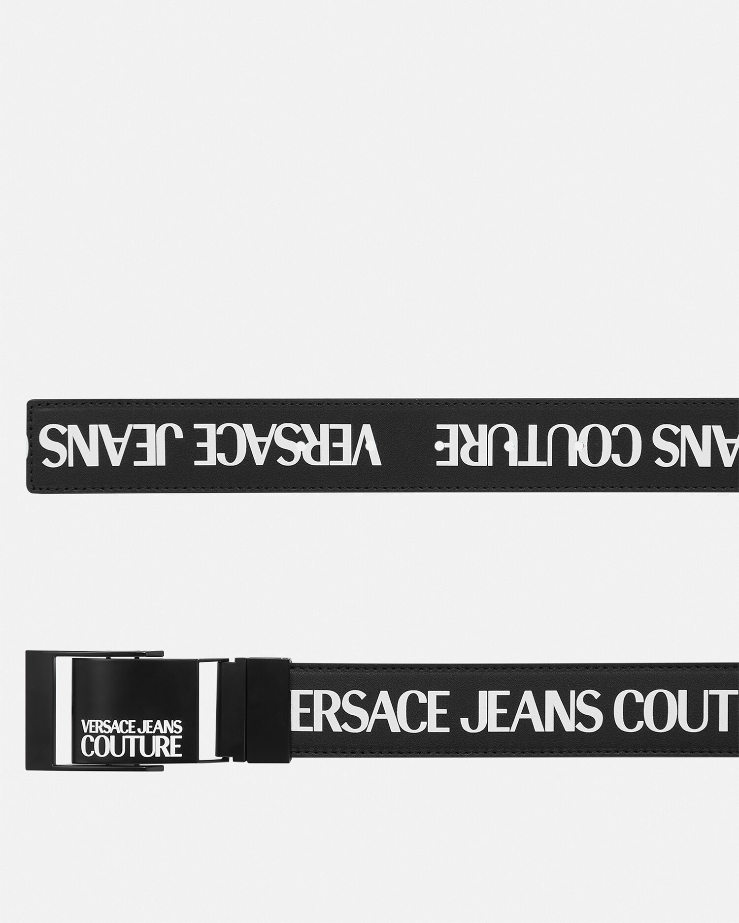 リバーシブル ロゴ ベルト ブラック,プリント | VERSACE JP