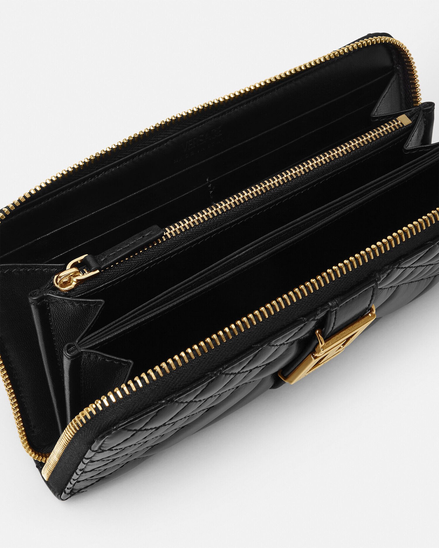 グレカ ゴッデス ロング ウォレット ブラック,ゴールド | VERSACE JP