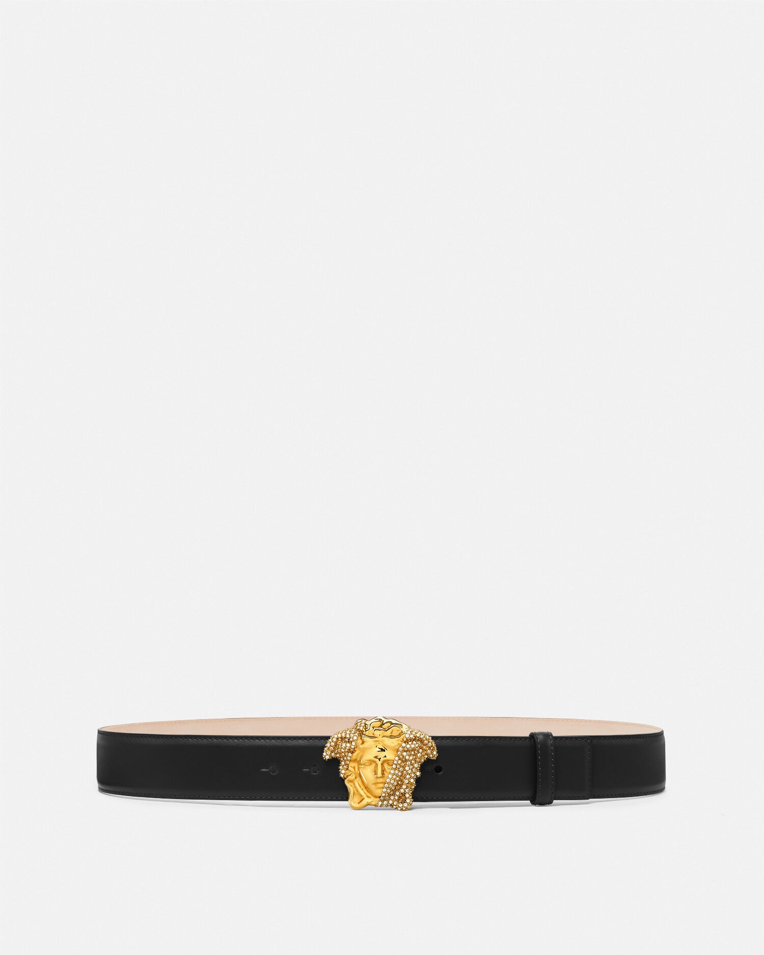 ラ メドゥーサ 装飾付き レザー ベルト 4 cm ブラック | VERSACE JP