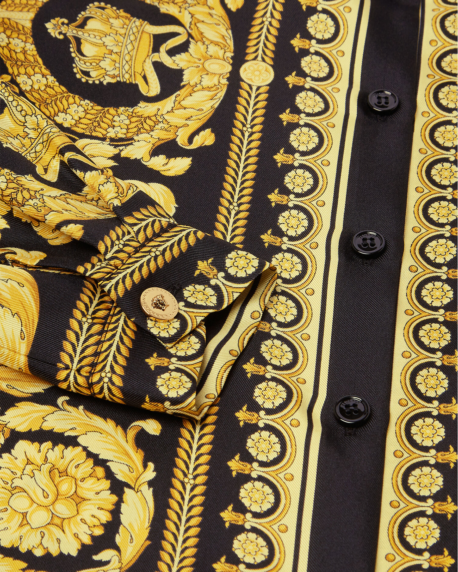 Versace お洒落 素敵 チェーンプリント パレオ バロッコ キッズ シルク シャツ ブラック,プリント | VERSACE JP