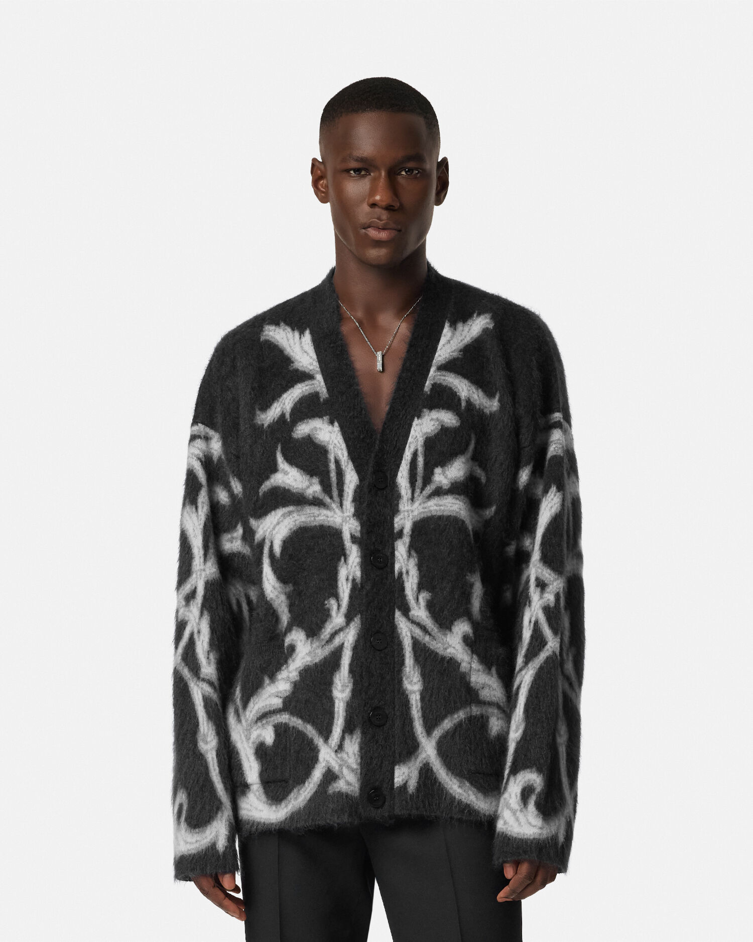 （ブランドロゴ）の人気ランキング モヘアブレンド JP VERSACE | リーフ アカンサス カーディガン トップス