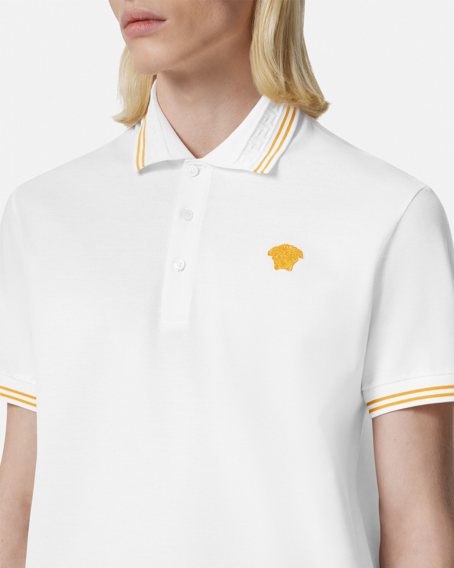 美品  ポロシャツ JP VERSACE | ホワイト メドゥーサ トップス