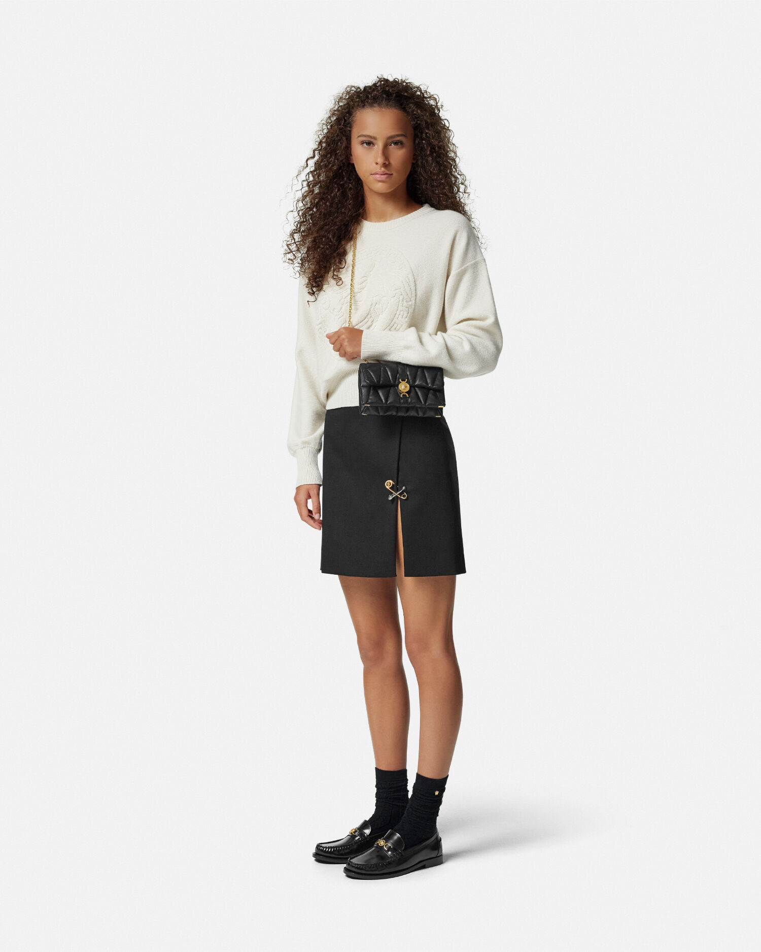 VERSACE ブラック ボディバッグ キルティング VERSACE ブラック ボディバッグ キルティング