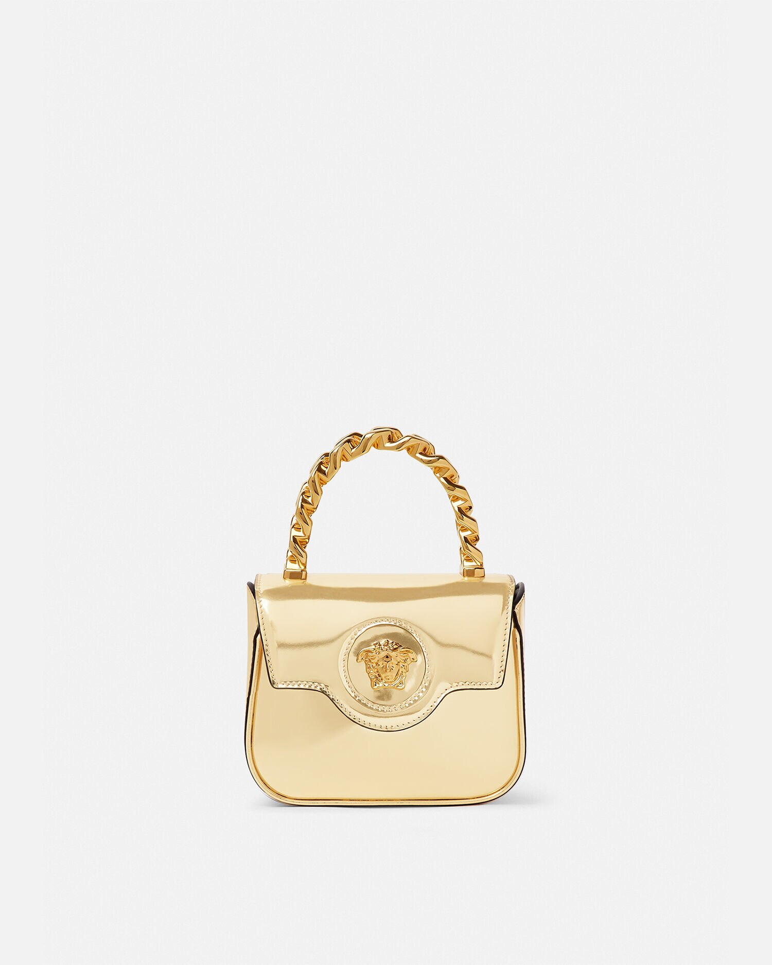 ラ メドゥーサ パテント ミニ バッグ ゴールド | VERSACE JP