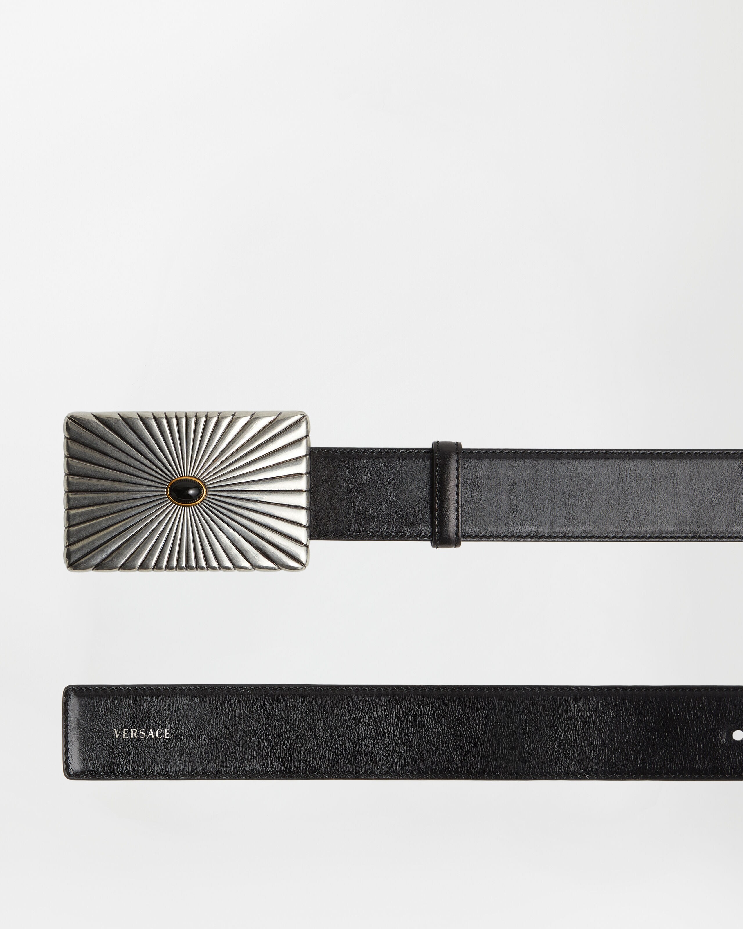 レザー ベルト 4 cm ブラック | VERSACE JP