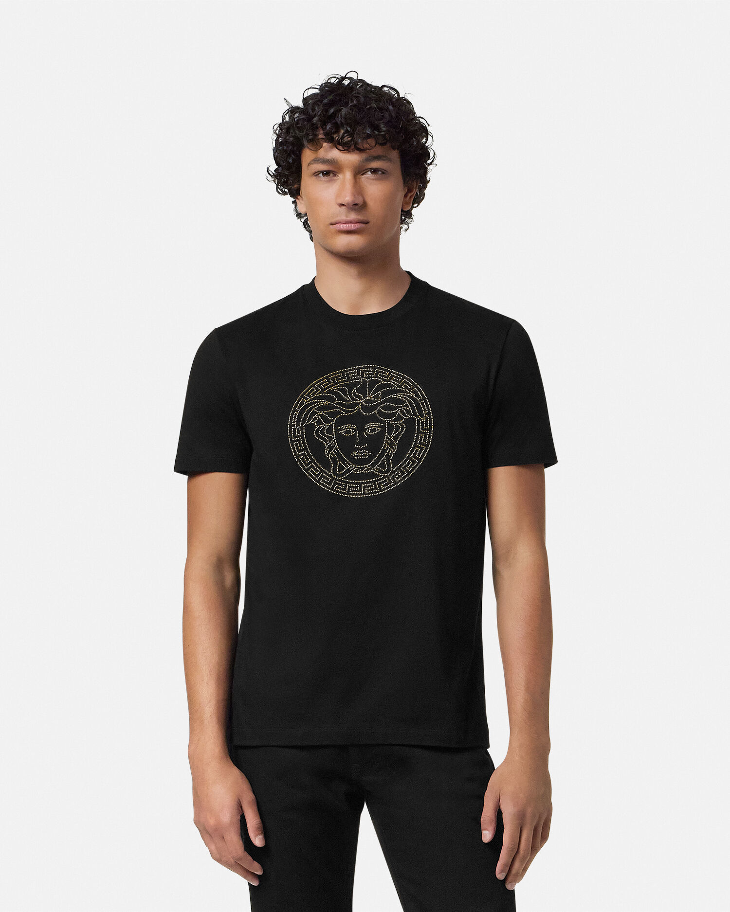 【VERSACE/ヴェルサーチェ】メデューサ ビーズ装飾 Tシャツ VERSACE - 美品 ヴェルサーチ VERSACE Tシャツ カットソー