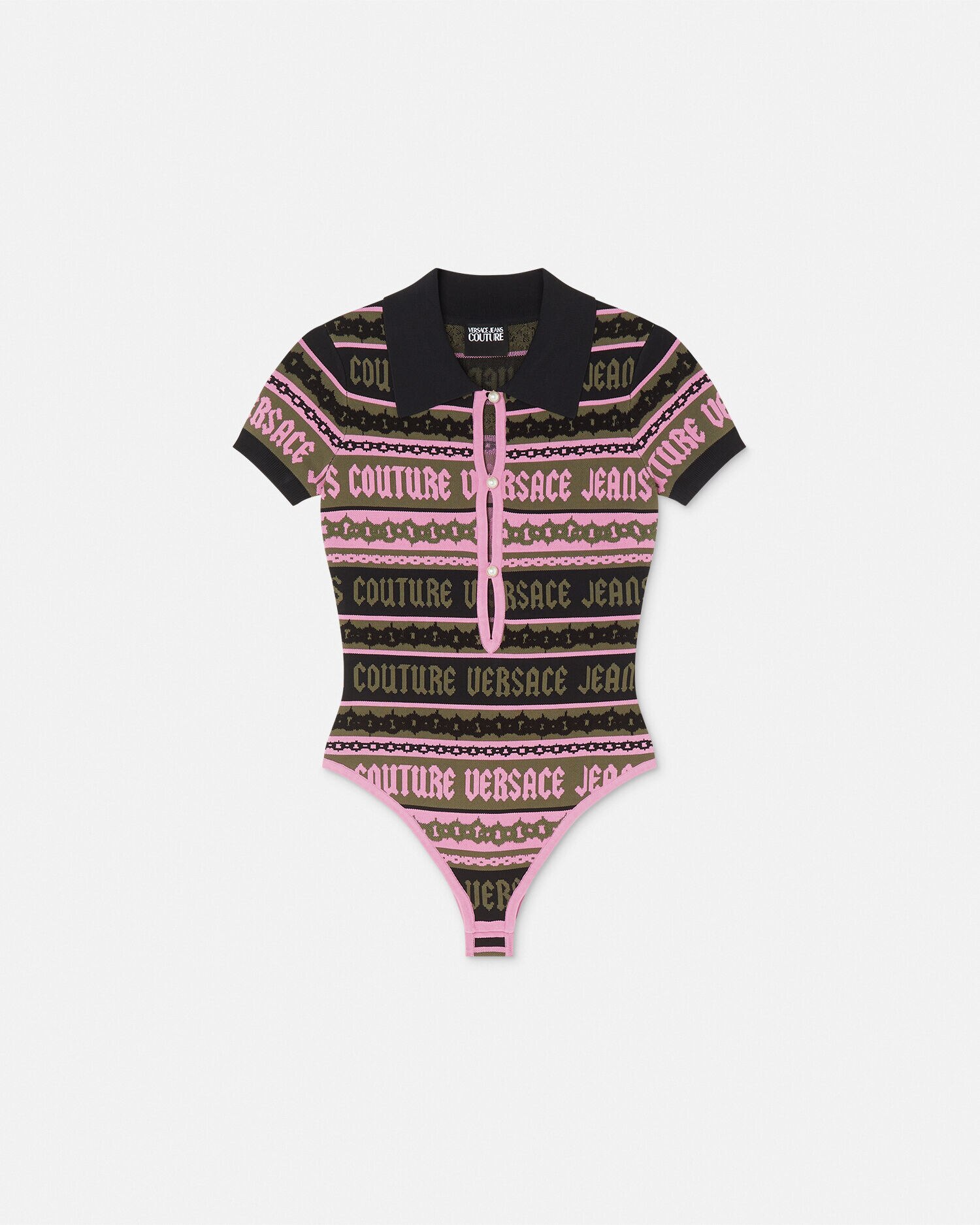 ストライプ ジャカード ニット ボディスーツ グリーン | VERSACE JP