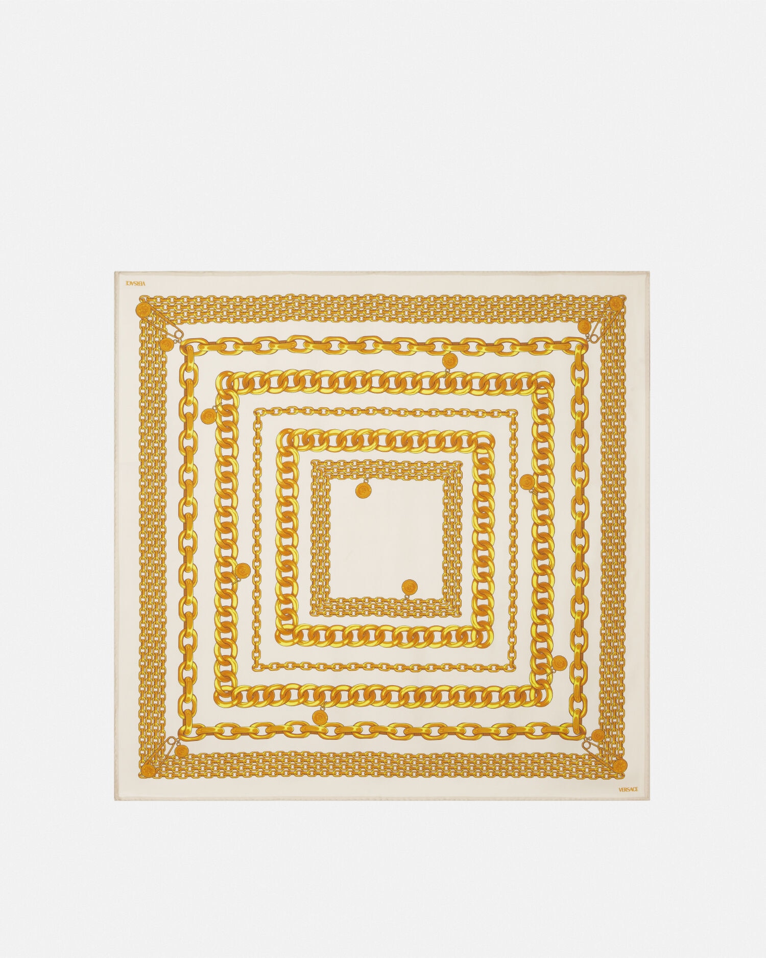 VERSACE 花柄 スカーフ 約60cm x 60cm ラージ シルク スカーフ ヴェルサーチェ トレジャー 90 cm
