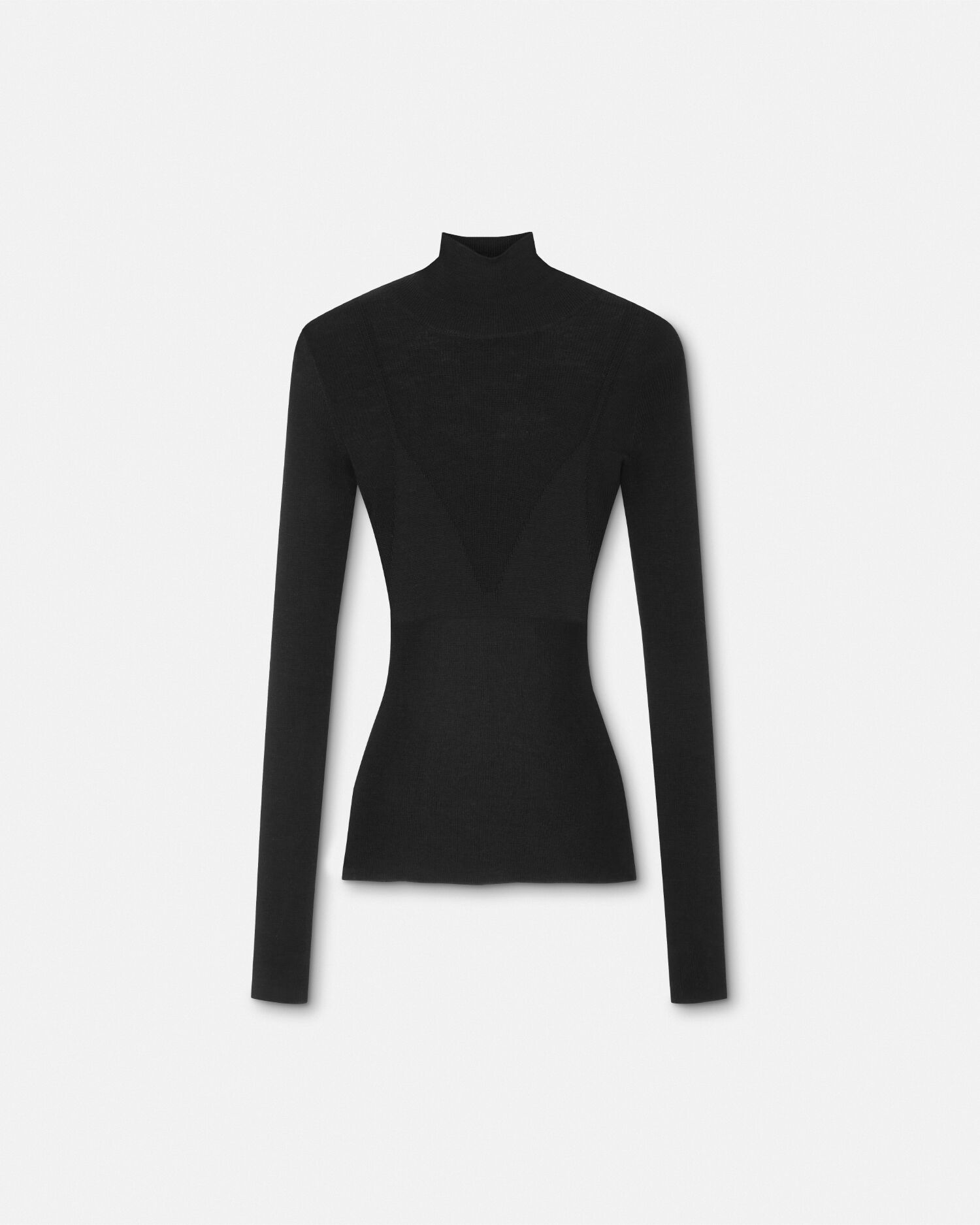 VERSACE◆ニット・セーター(薄手)/36/ウール/BLK/無地/1008349 Versace Sweater with logo finished with shimmering crystals