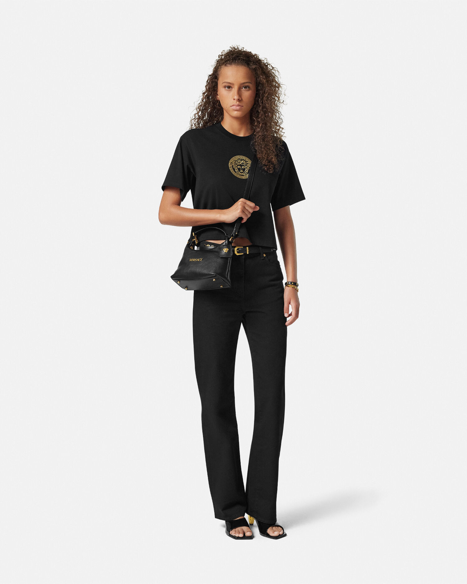 VERSACE ホーボー ハンドバッグ ヴェルサーチェ タグ ホーボー ハンドバッグ ヴェルサーチェ タグ ホワイト | VERSACE JP