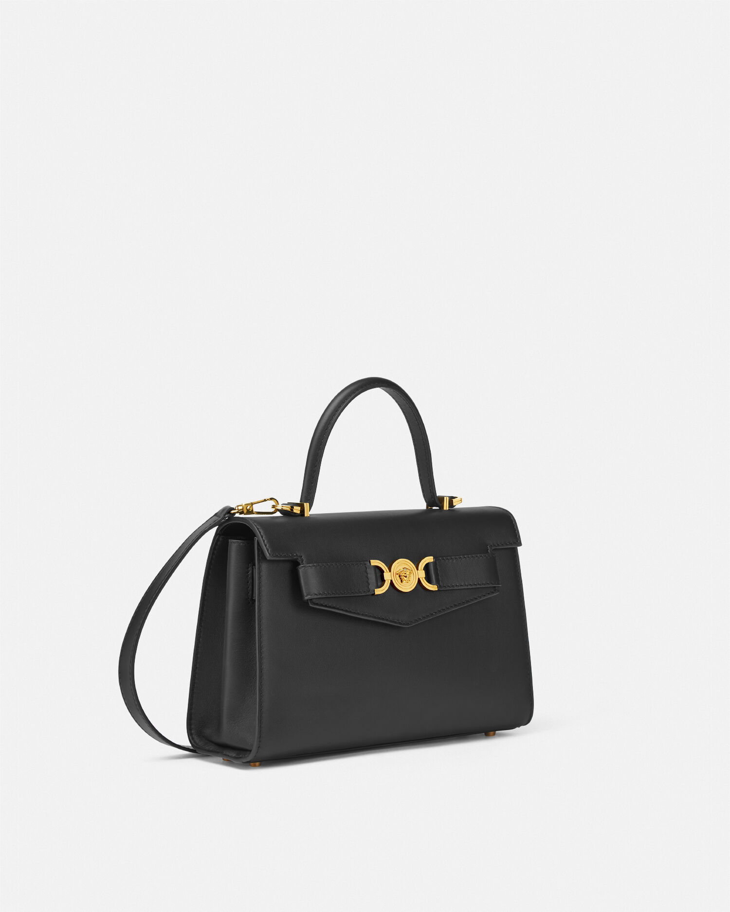 メドゥーサ '95 レザー トップハンドル ブラック,ゴールド | VERSACE JP