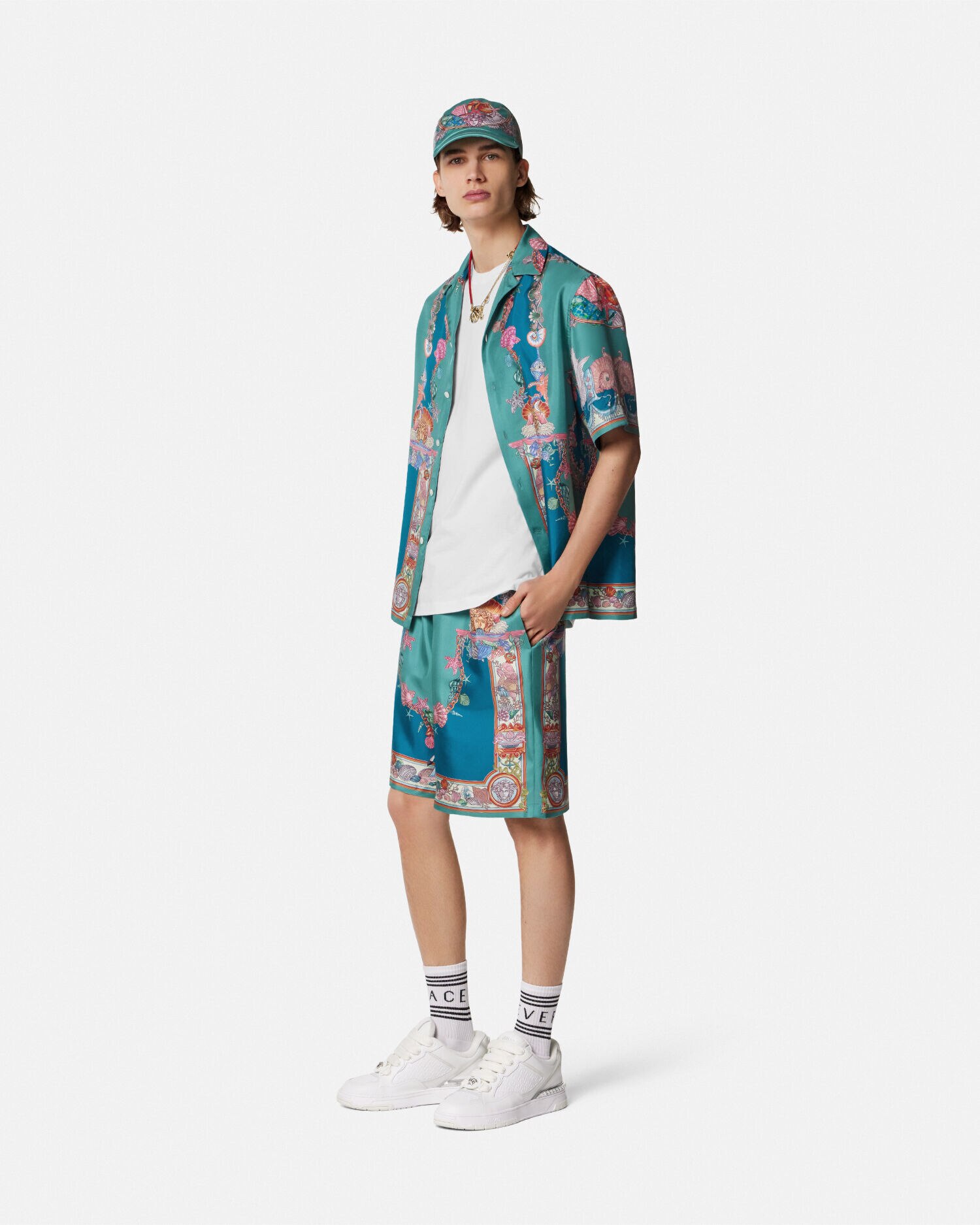 バロッコシルク ショートパンツ ブラック,プリント | VERSACE JP