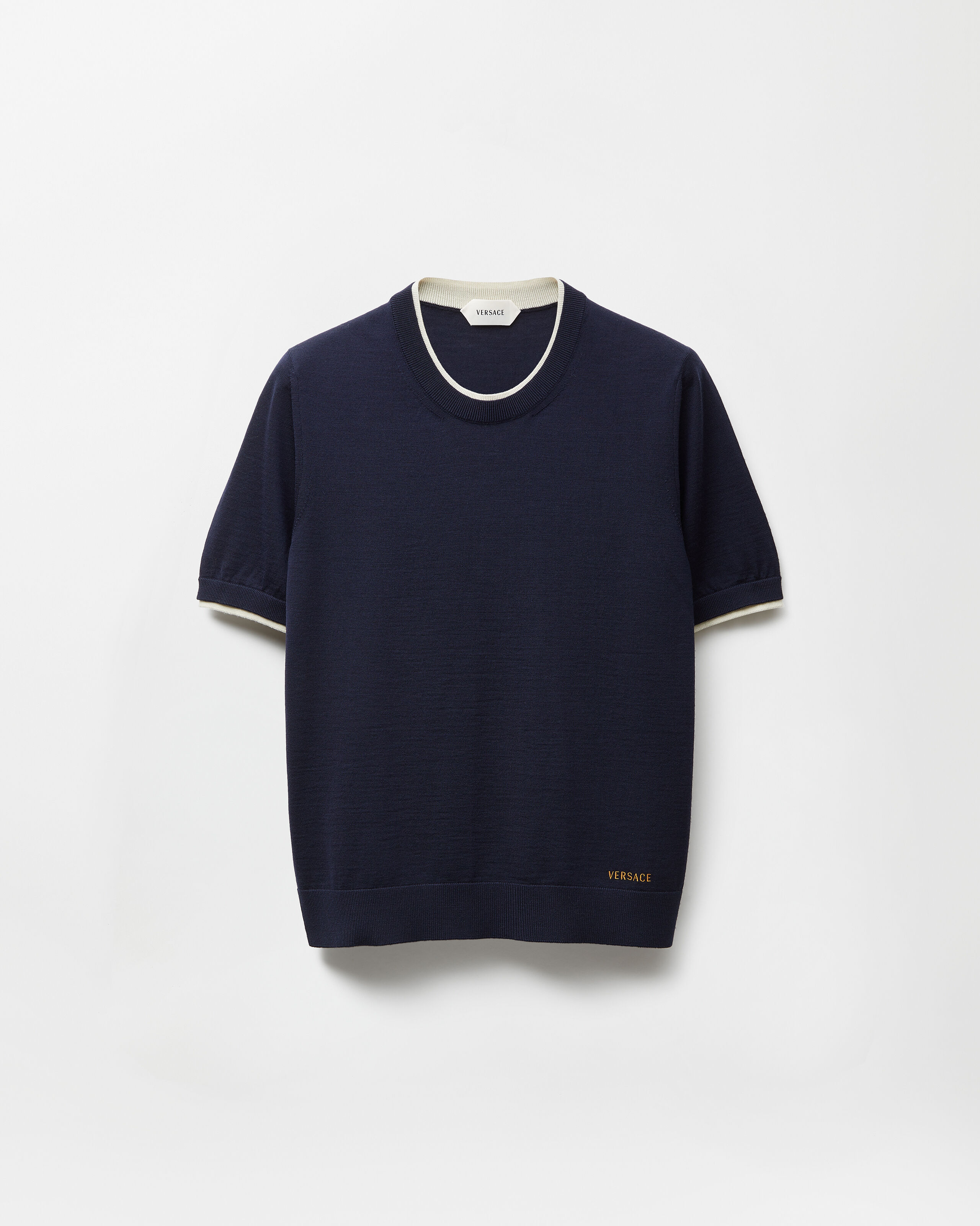【VERSACE】ジャンニ・ヴェルサーチ ビジュークロス ウール 黒 レディース セーター 90_1018589-