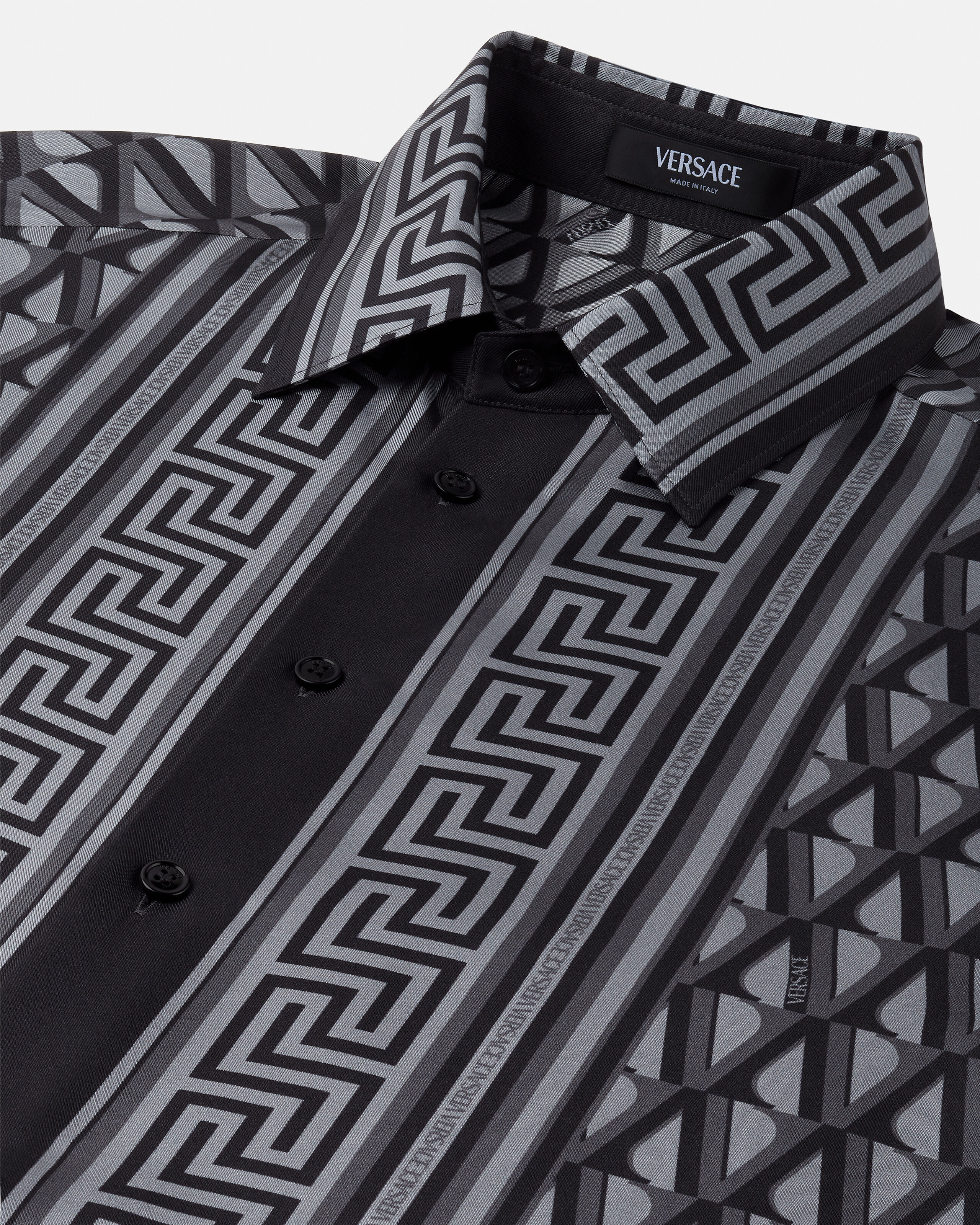 タグ付き GIANNI VERSACE シルク長袖シャツ サイズ50 プリント シルク