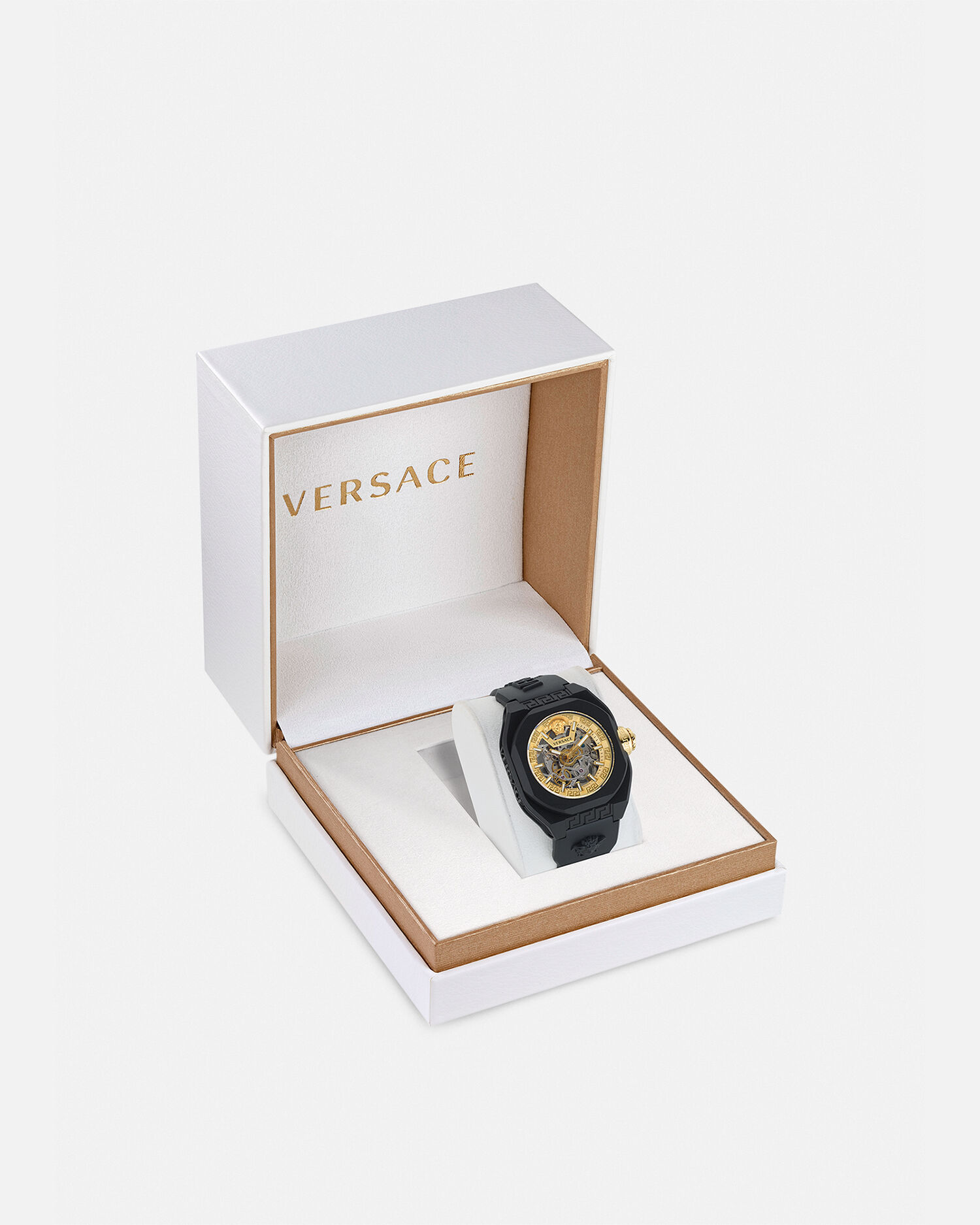 レターV レジェンド スケルトン ウォッチ ブラック | VERSACE JP