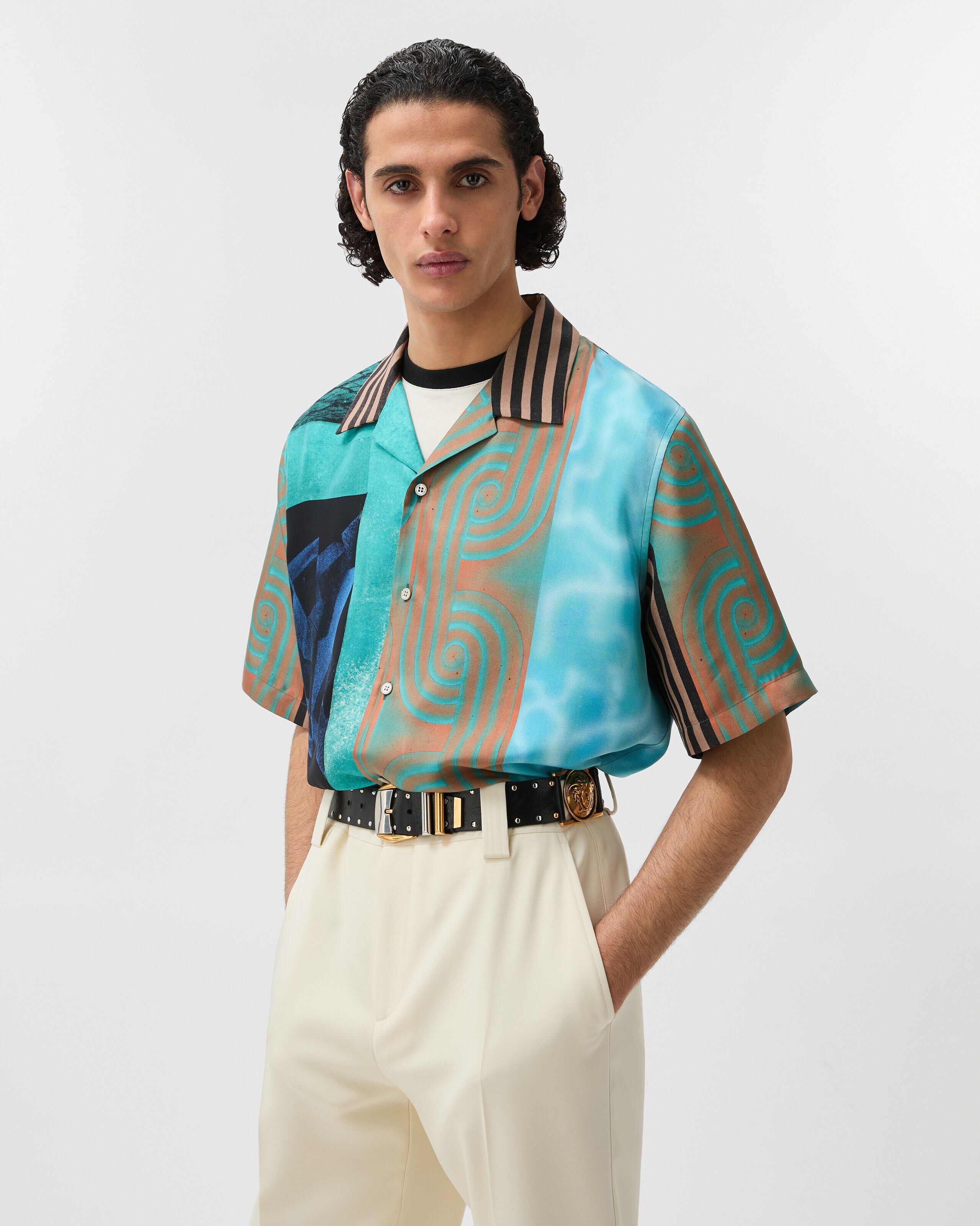 プリント シルク ツイル シャツ プリント | VERSACE JP