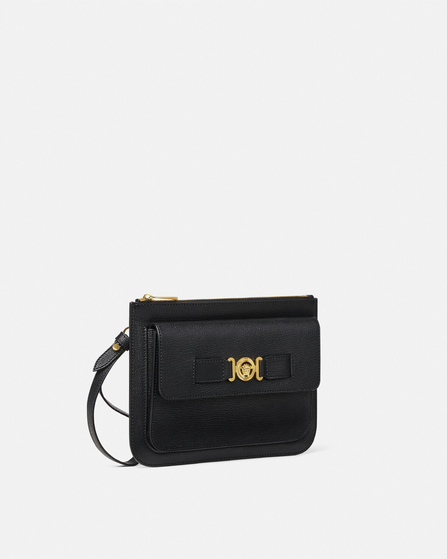 大人気 VERSACE レザー ウエストポーチ メデューサ 青 総柄 - バッグ