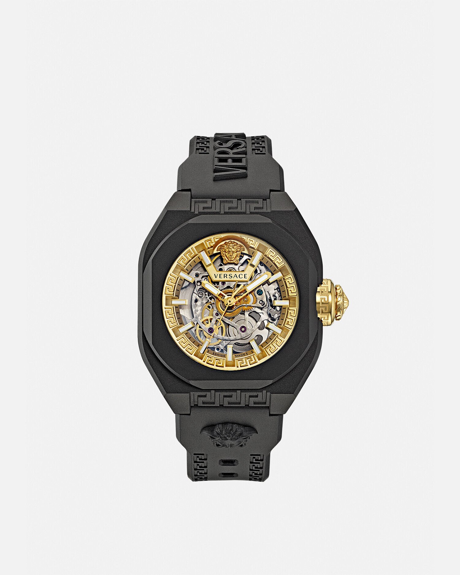 レターV レジェンド スケルトン ウォッチ ブラック | VERSACE JP