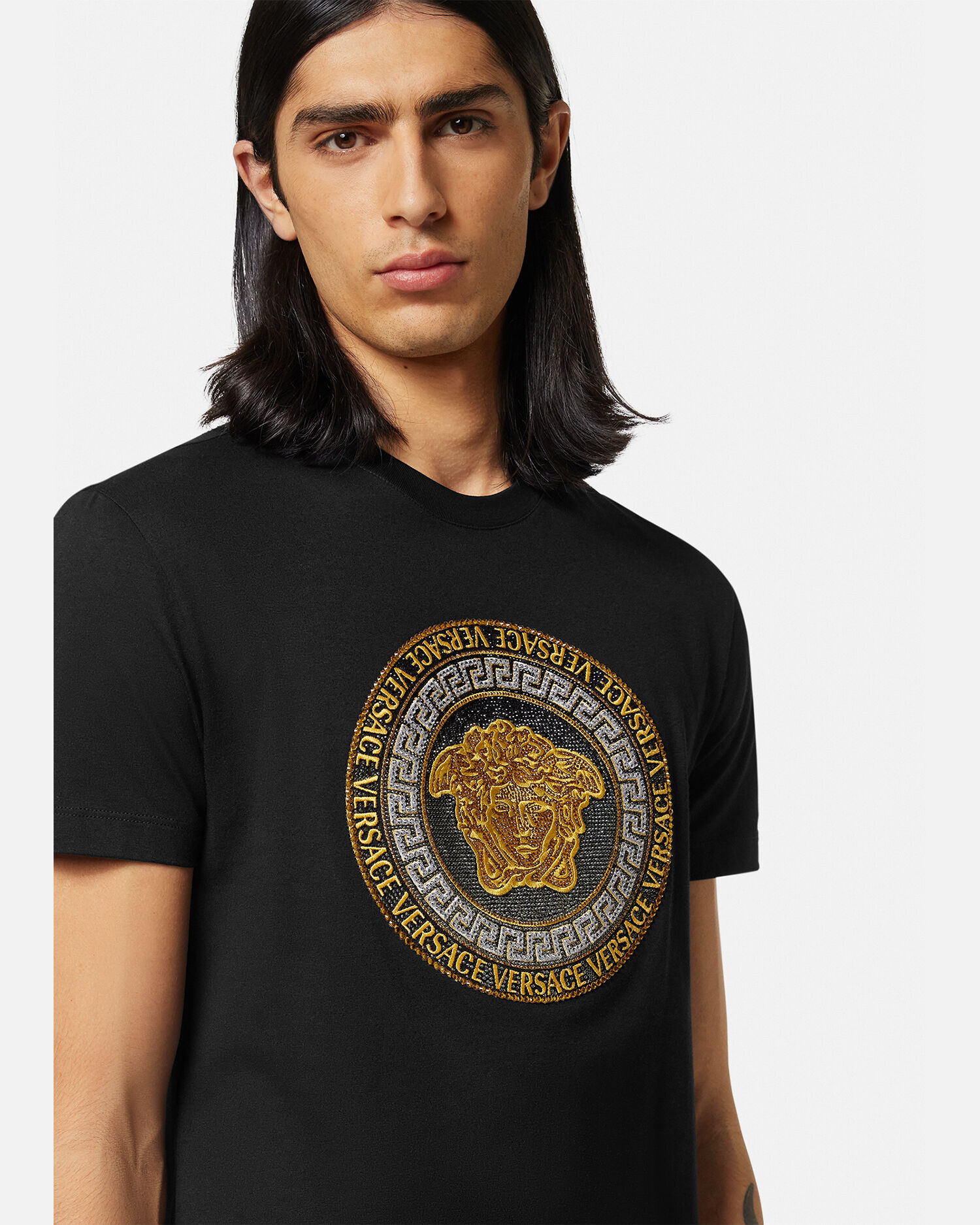 クリスタル メドゥーサ Tシャツ ブラック | VERSACE JP
