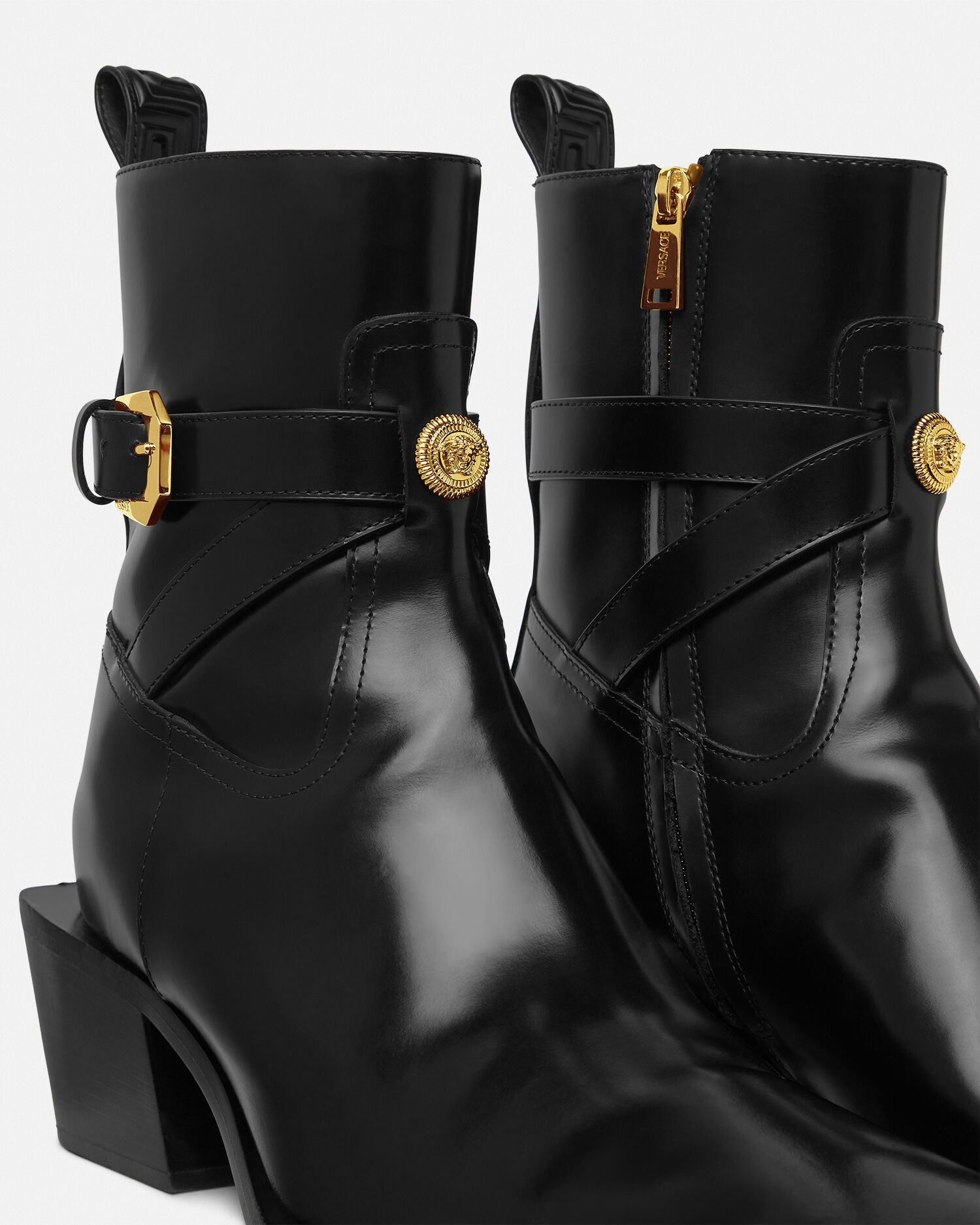 アンジェロ レザー チェルシー ブーツ 70 mm | VERSACE JP