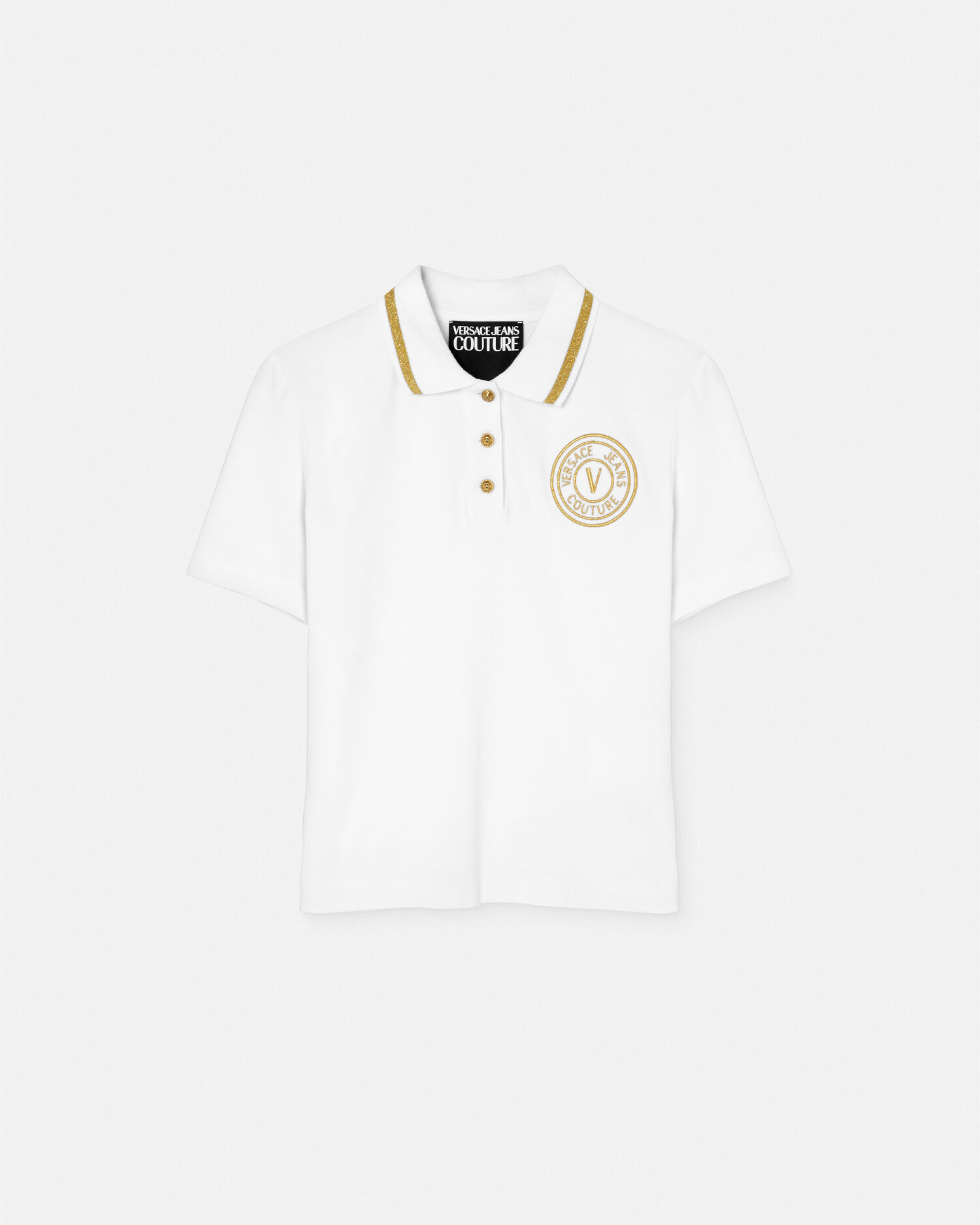 ポロシャツ レターV エンブレム ホワイト,プリント | VERSACE JP
