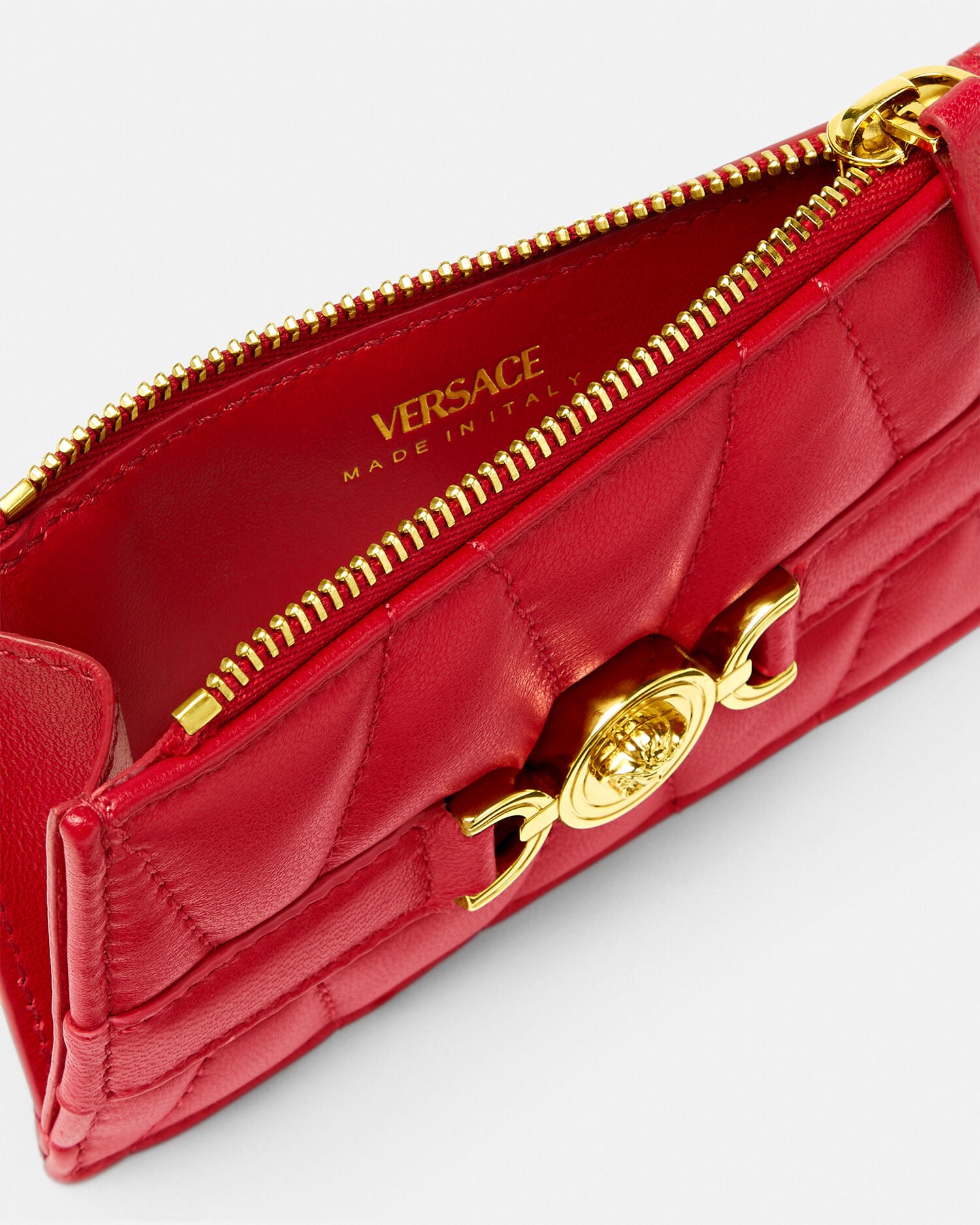 メドゥーサ '95 キルティング ナッパ カード ホルダー レッド | VERSACE JP