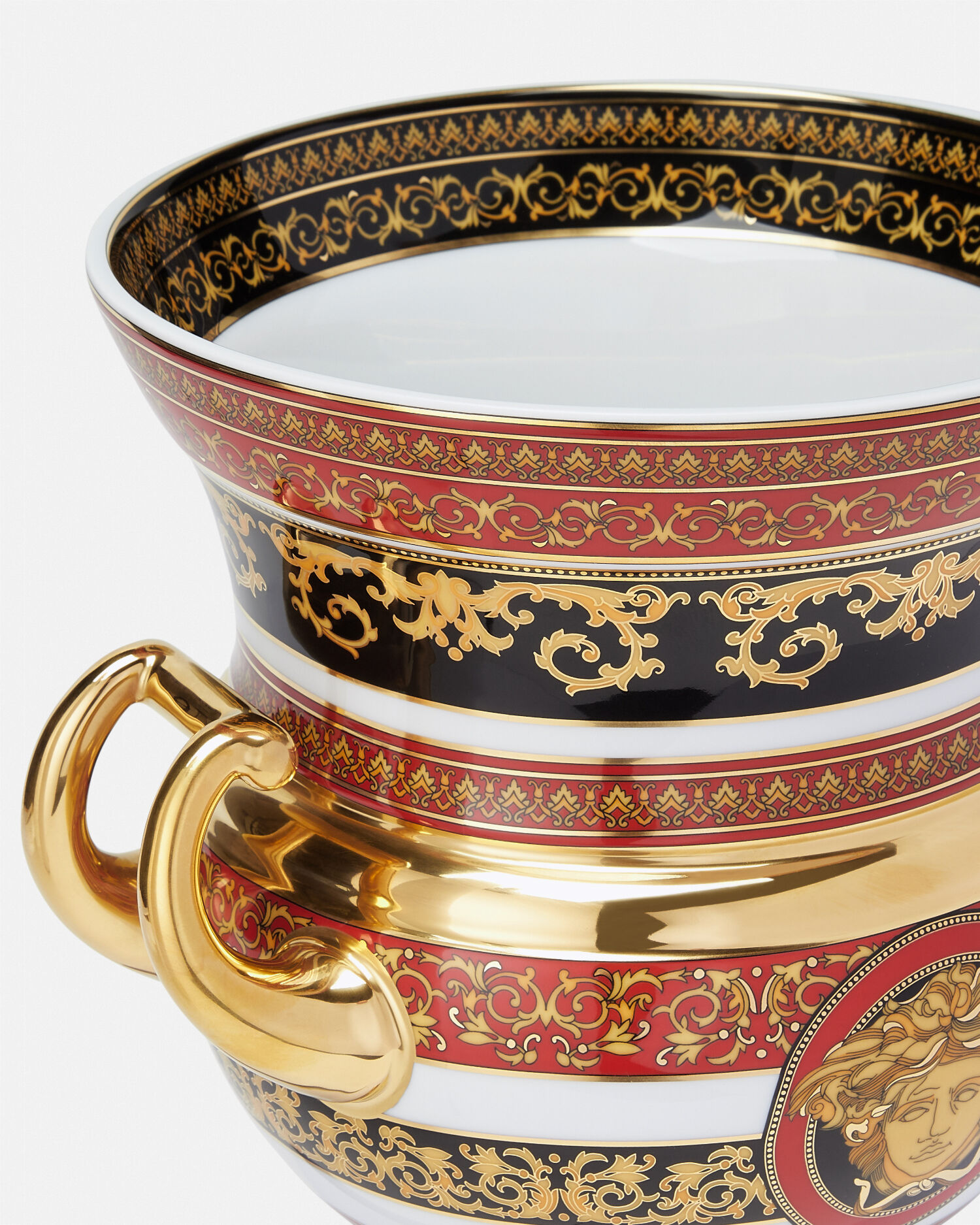 versaceメドゥーサ浮彫り陶器花瓶 メドゥーサ アンフォ ラ花瓶 24.4 cm レッド,ゴールド | VERSACE JP
