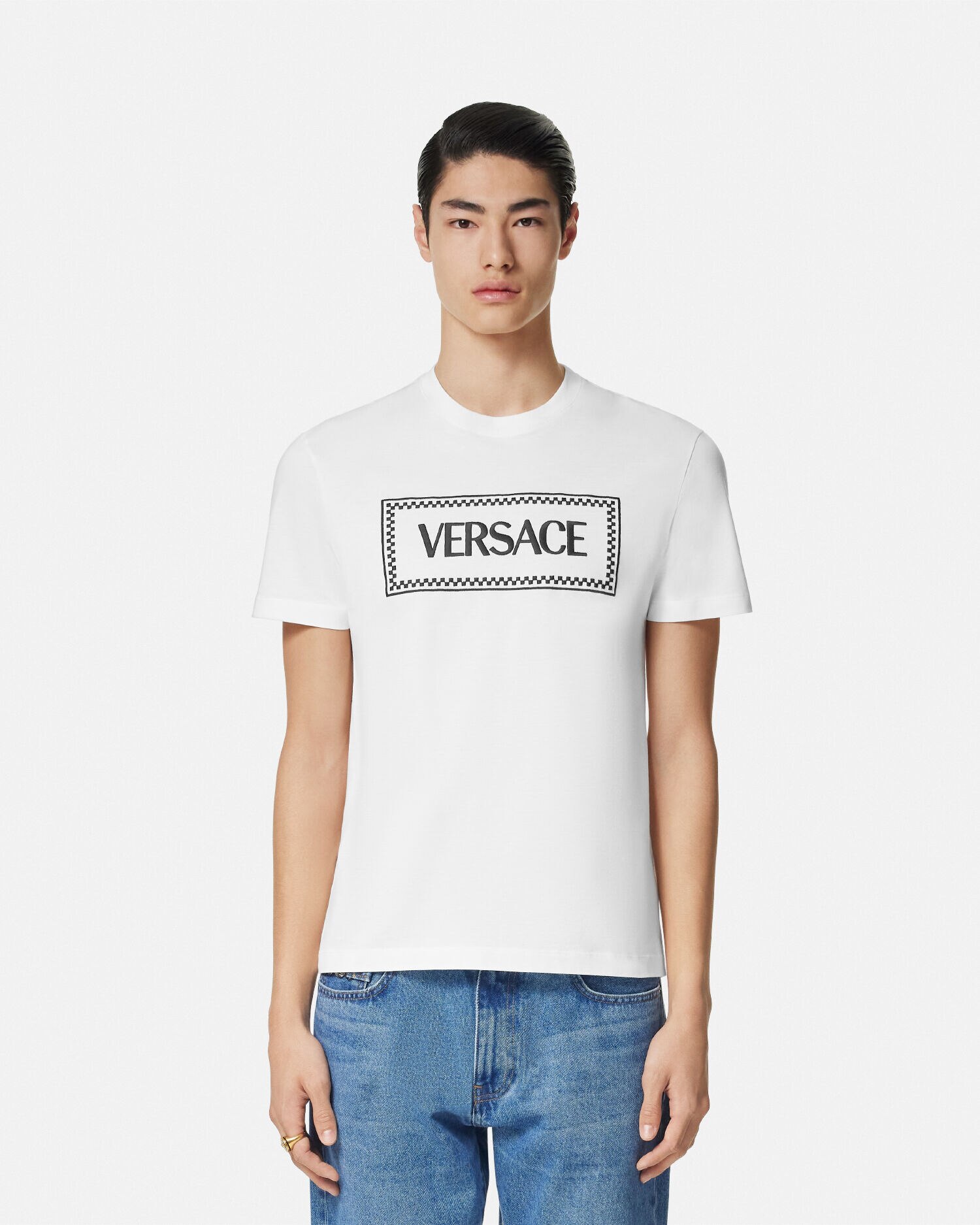 Tシャツ '90s ヴィンテージ ロゴ 刺繍 ホワイト | VERSACE JP