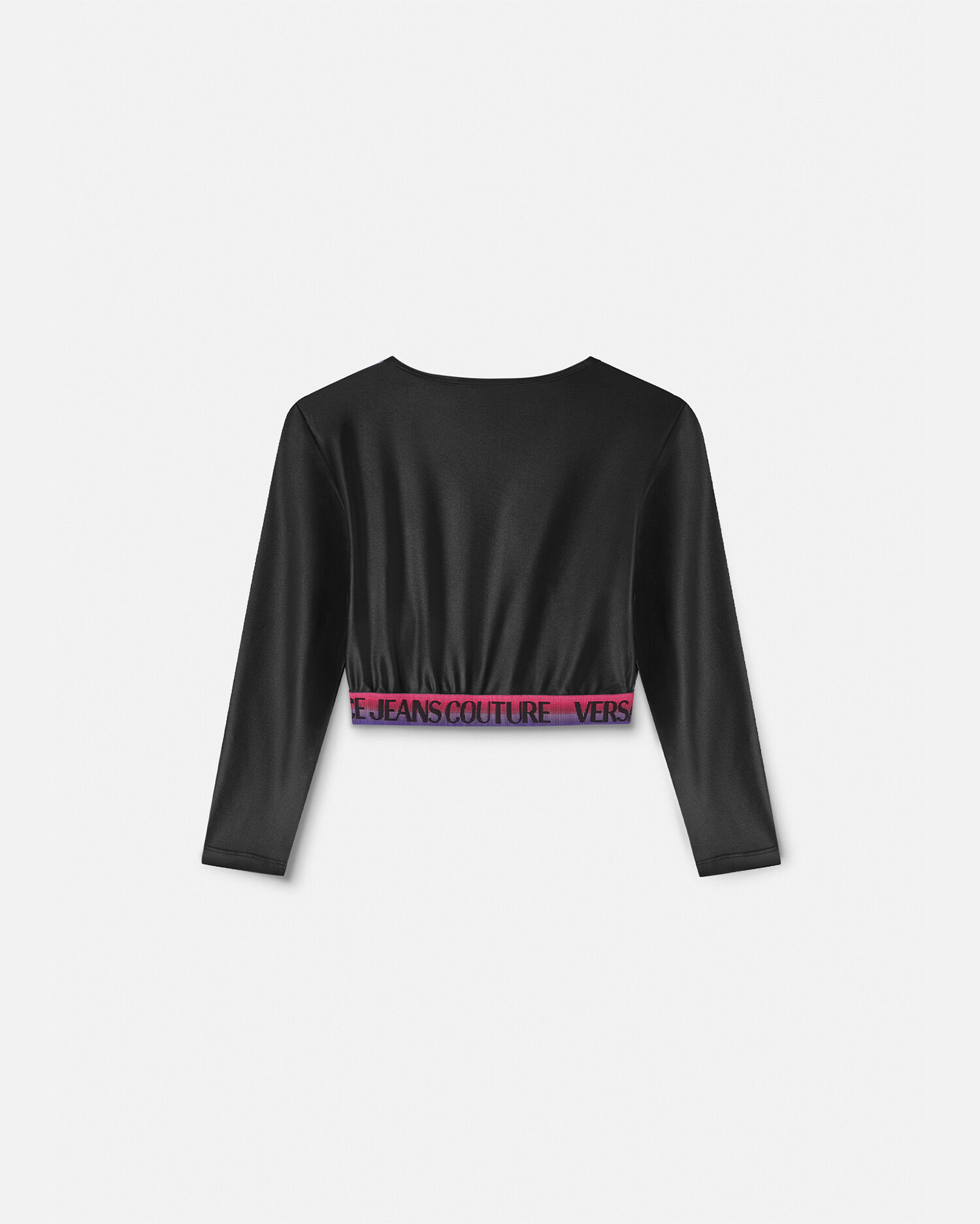 ロゴ クロップ トップ ブラック,プリント | VERSACE JP