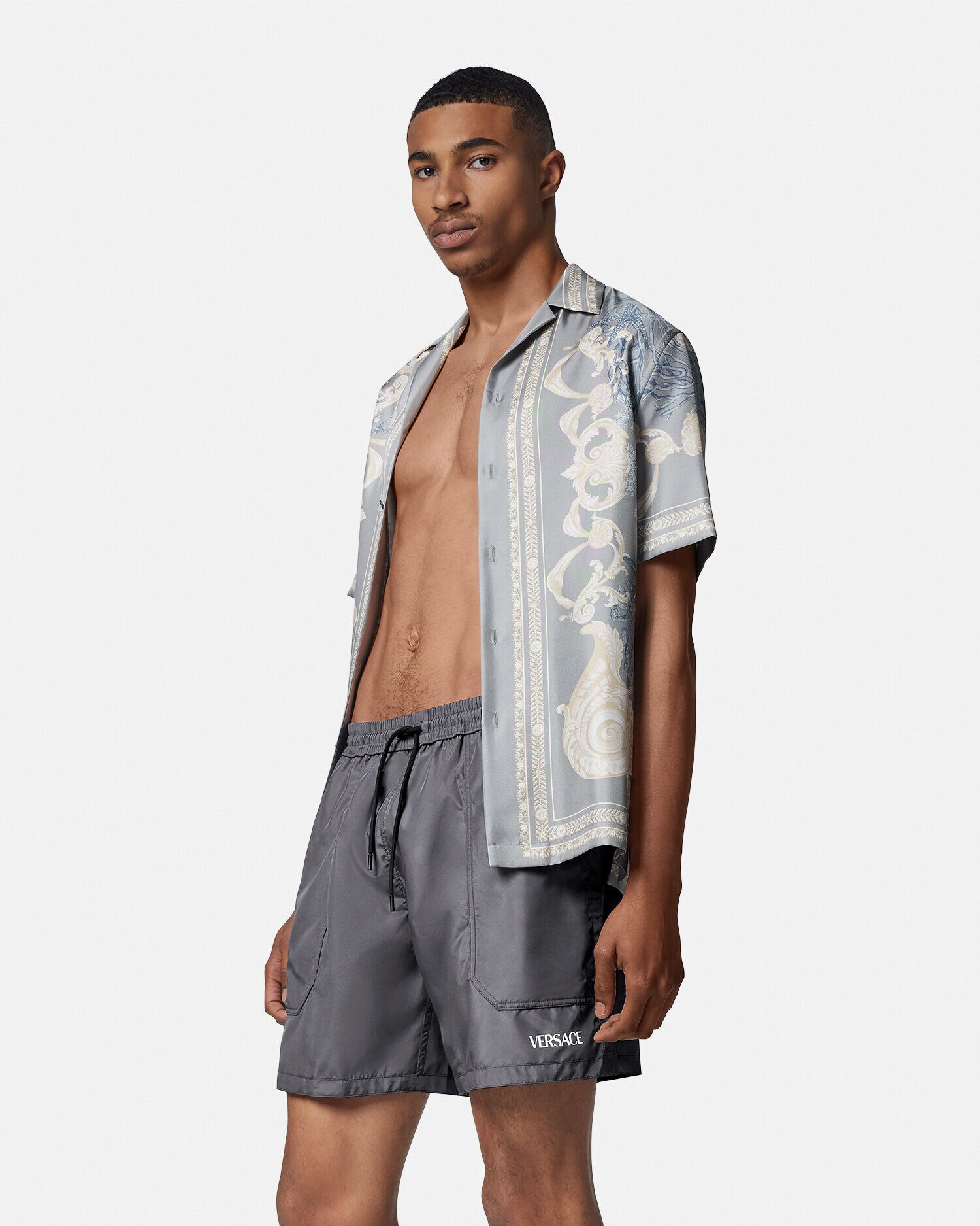バロッコ リバーシブル ボードショーツ ブラック,プリント | VERSACE JP
