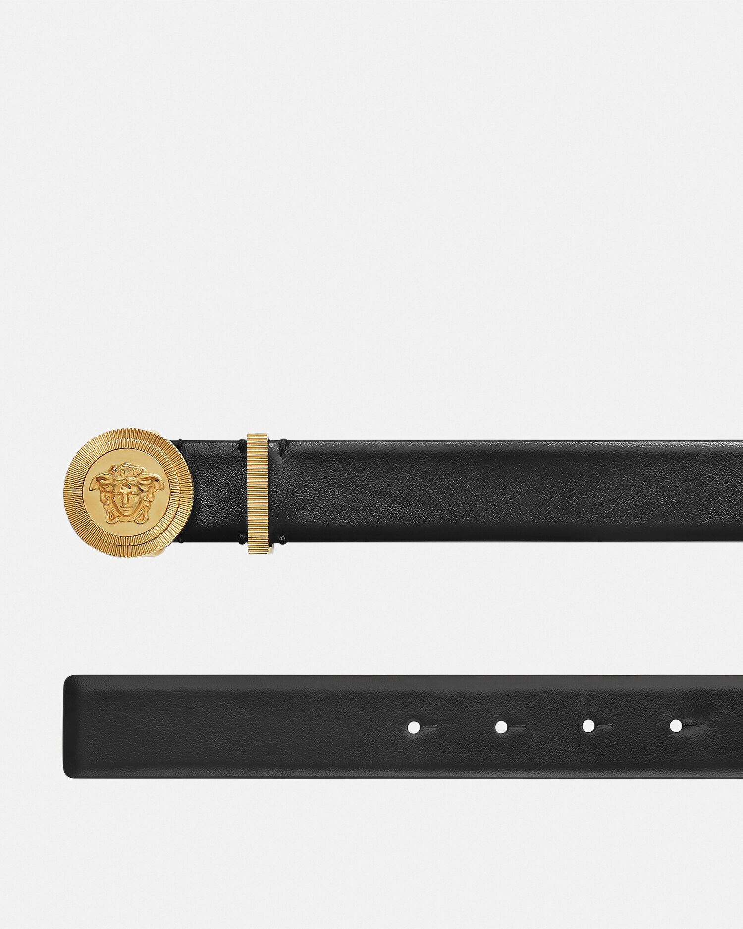 ✨極美品✨【ヴェルサーチ】ベルト　レディース　メドゥーサ　ゴールド　レザー ヴェルサーチ ベルト メデューサ 女神 ブラック ゴールド 金 黒 レザー