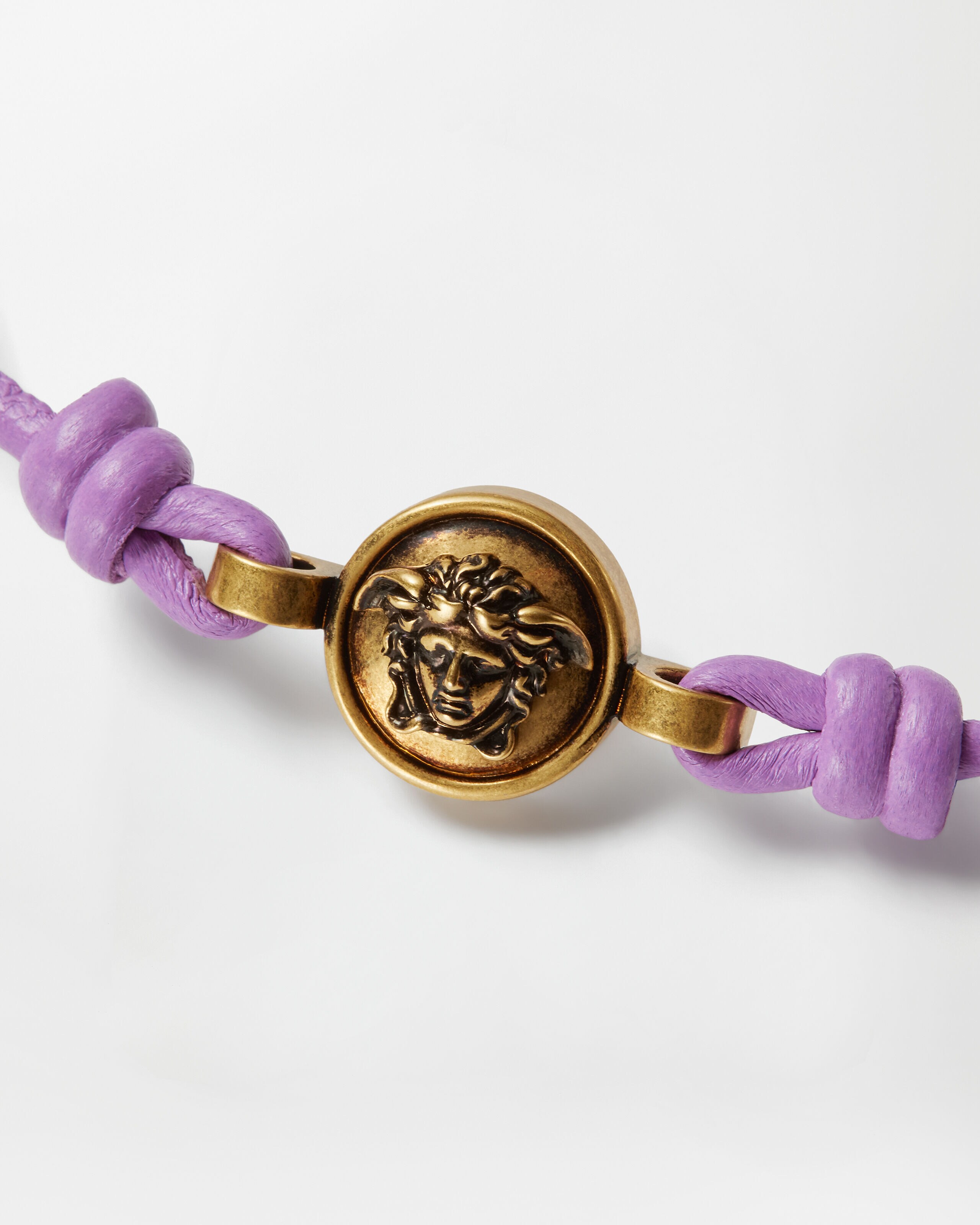 メドゥーサ レザー ブレスレット パープル | VERSACE JP