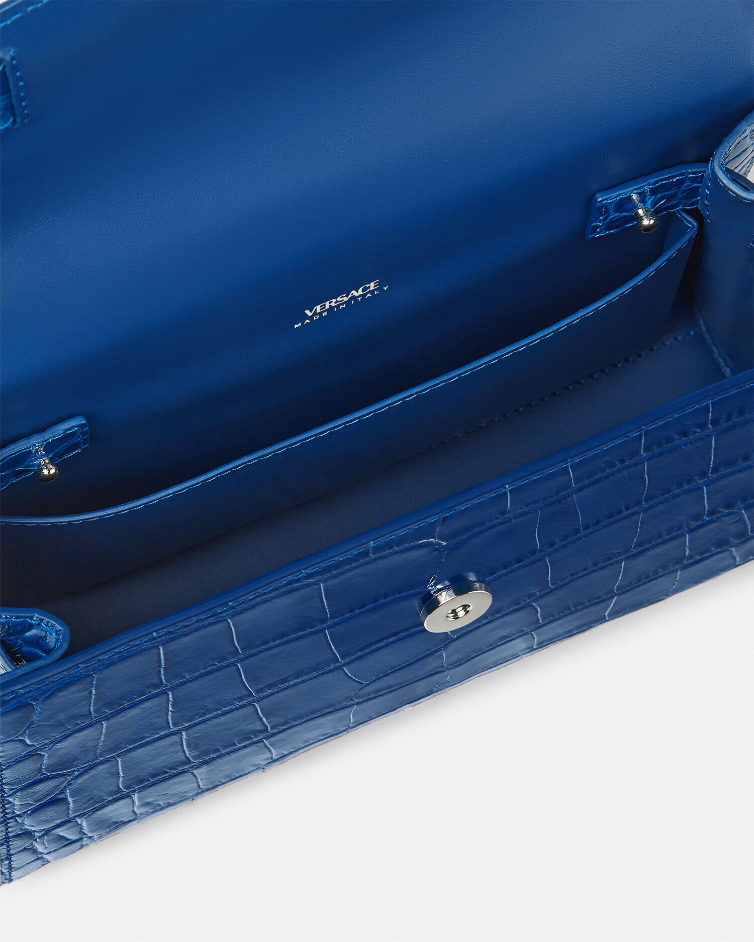 メドゥーサ '95 クロコエフェクト トップハンドル ブルー | VERSACE JP