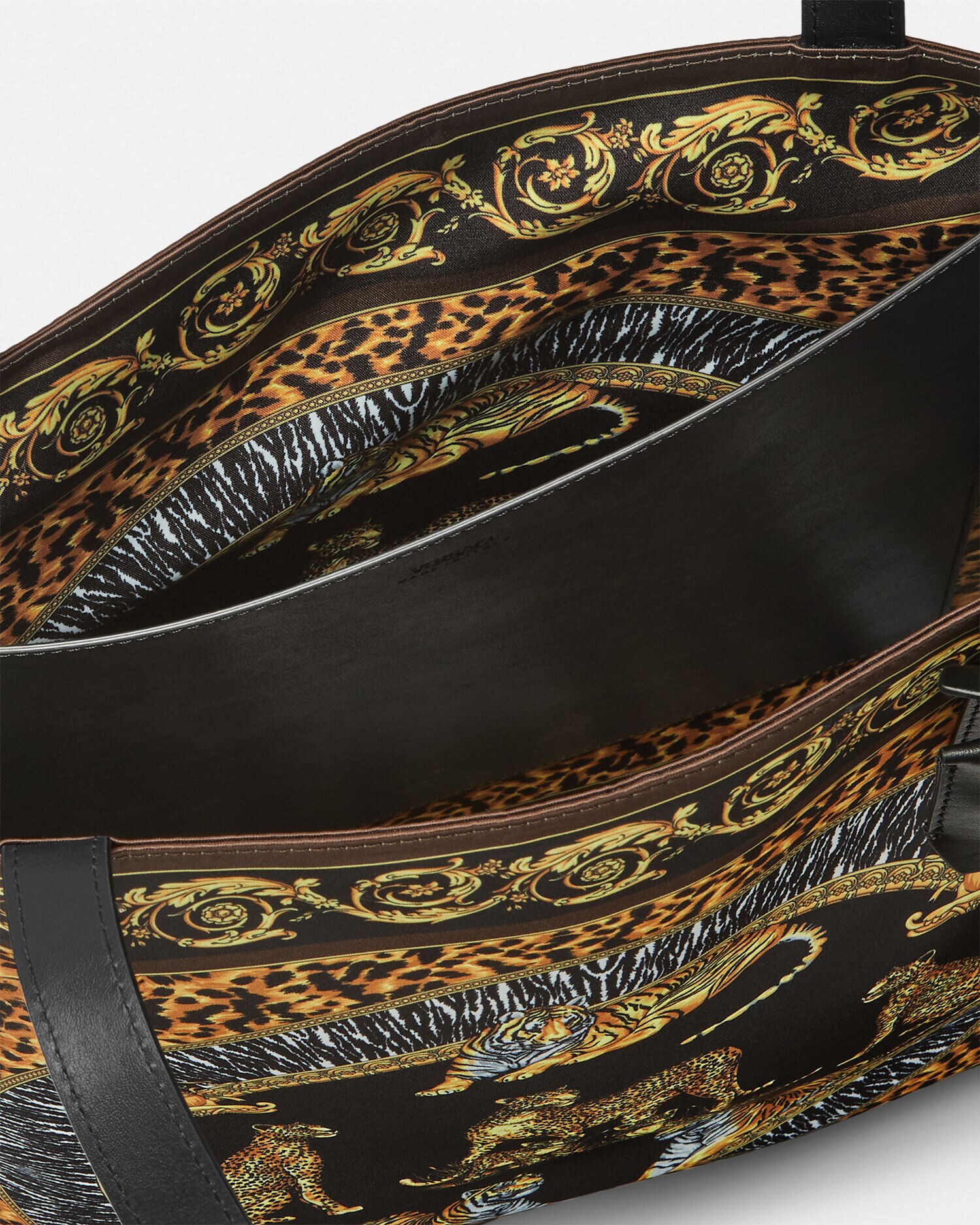 トートバッグ ワイルド キャッツ ブラック,ゴールド | VERSACE JP