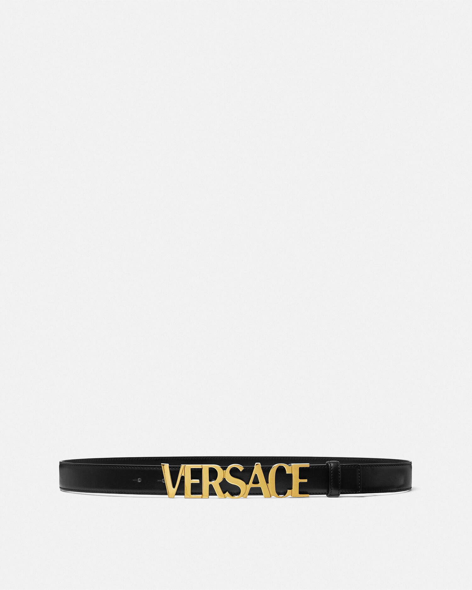 ベルサーチ　レザー ブラック ベルト クリスタル ラ メドゥーサ レザー ベルト ブラック | VERSACE JP