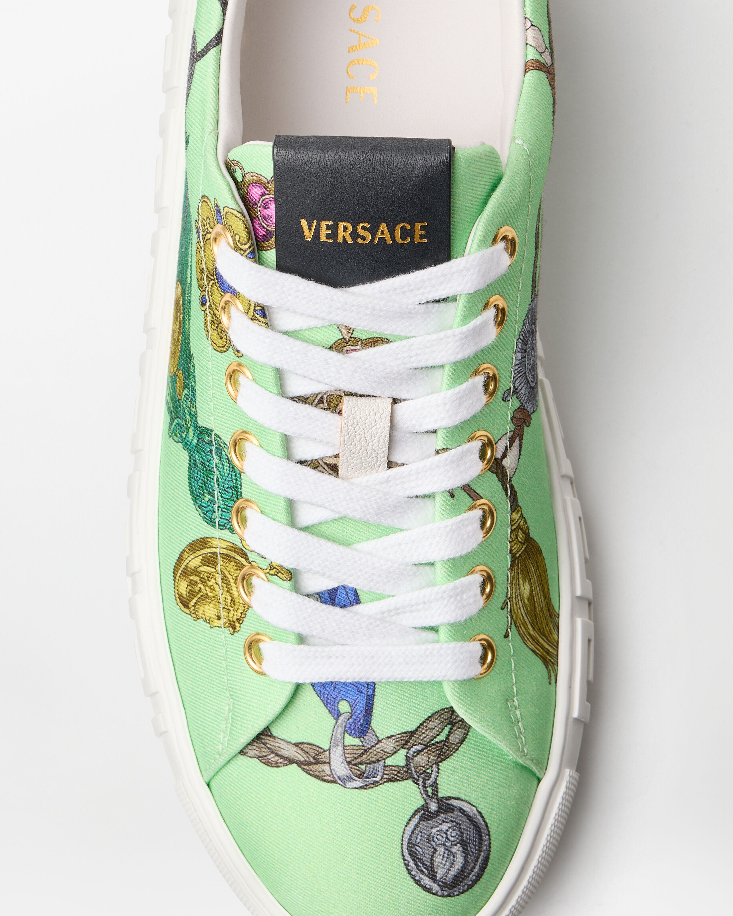 グレカ プリント キャンバス スニーカー グリーン | VERSACE JP