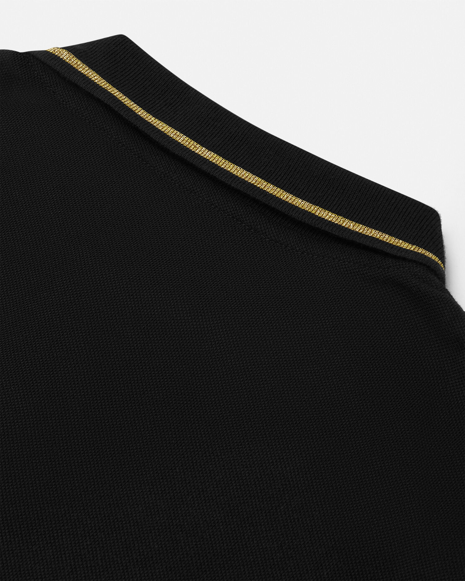 刺繍入り ポロシャツ レターV エンブレム ブラック,ゴールド | VERSACE JP