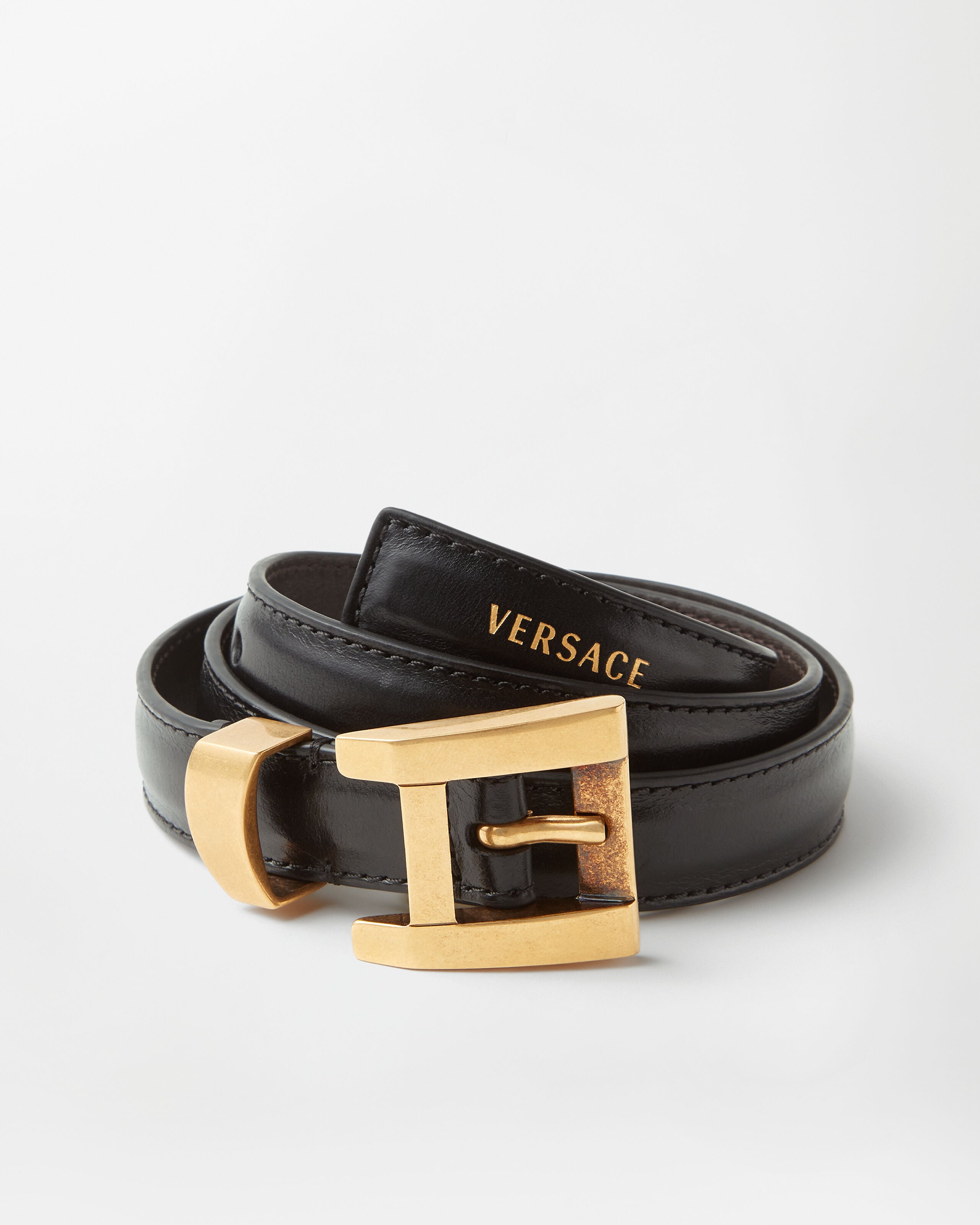 レザーサスペンダー 黒 VERSACE レザー ベルト 2 cm | VERSACE JP