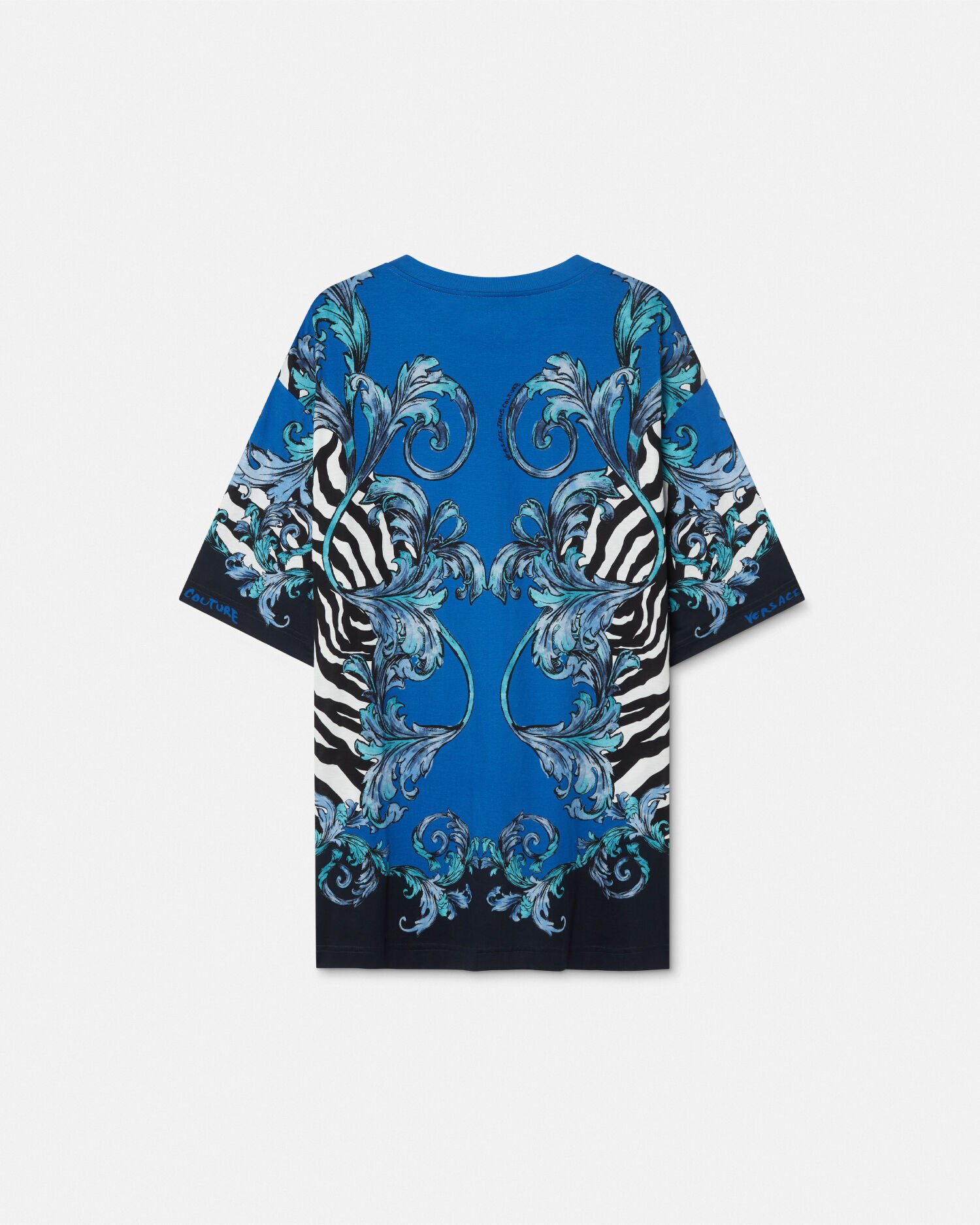 リラックスフィット Tシャツ ゼブラ ブルー,プリント | VERSACE JP