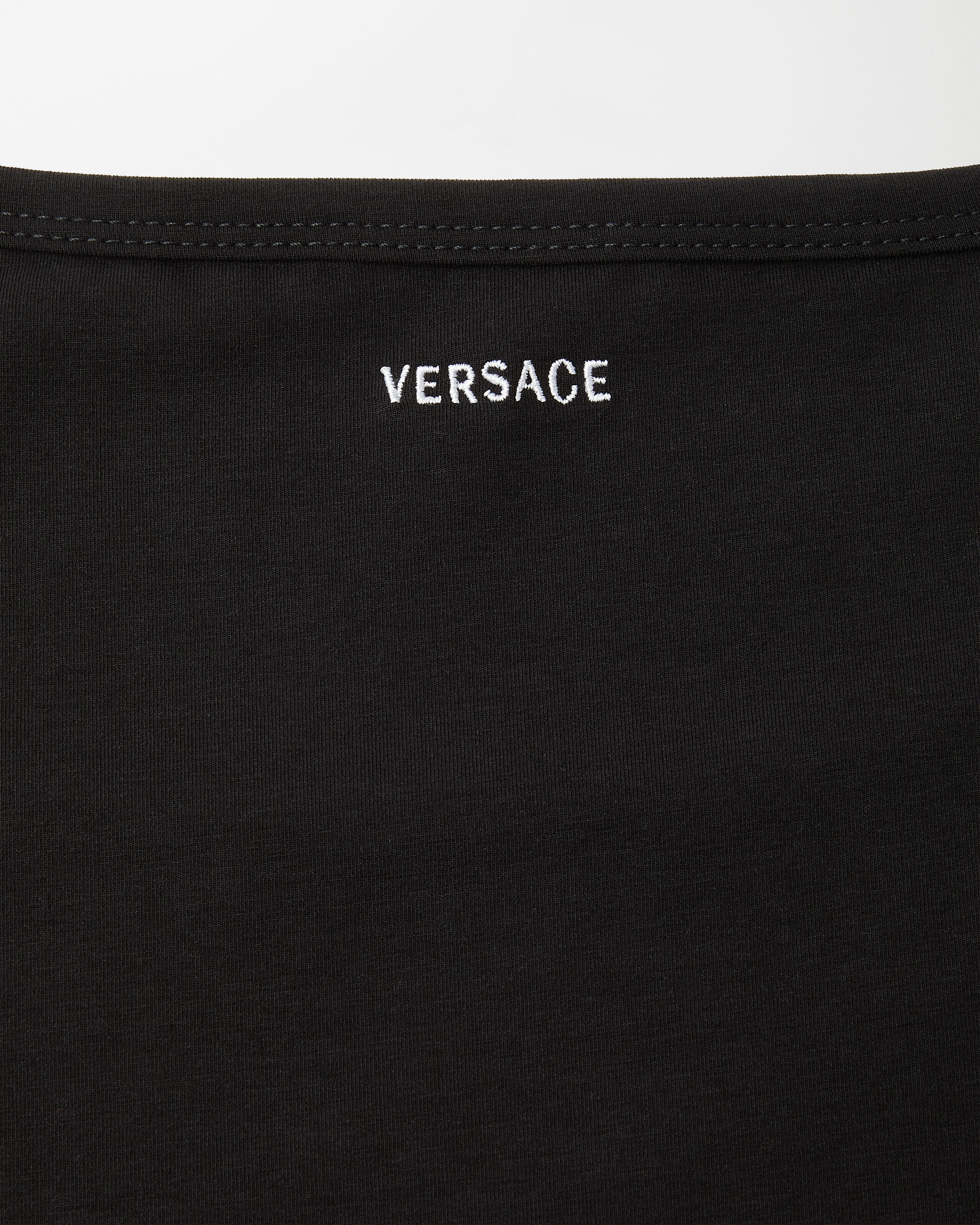 刺繍入り コットンジャージー タンク トップ ブラック | VERSACE JP